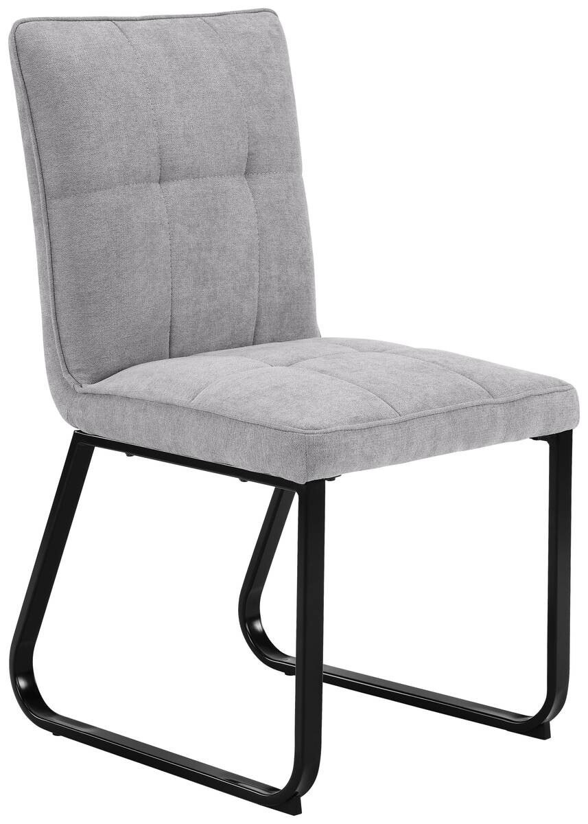 Stuhl TALEA 2er-Set hellgrau schwarz Webstoff Metall B/H/T: ca. 46x86x55 cm