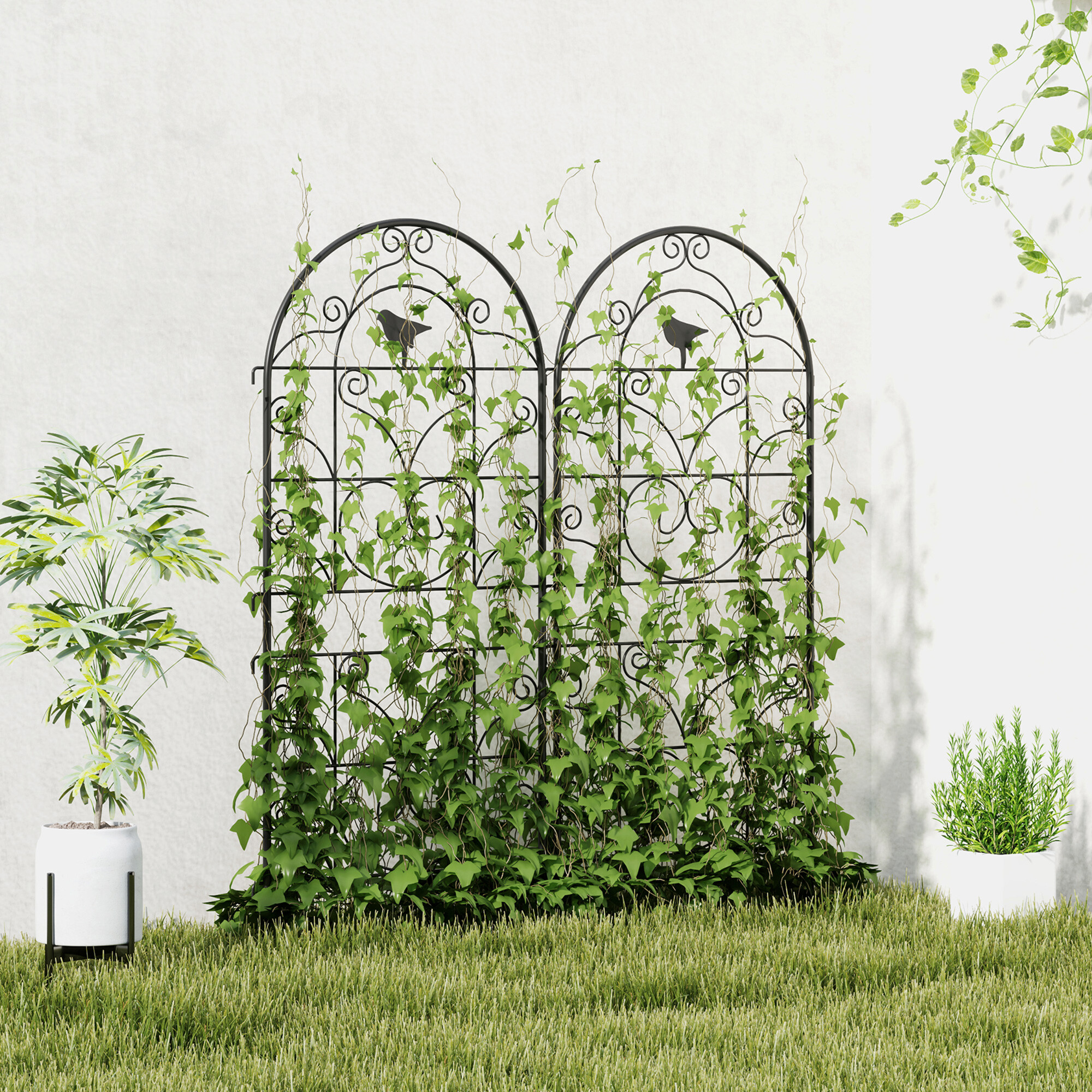 Outsunny Rankgitter schwarz B/H/L: ca. 1,3x120x50 cm