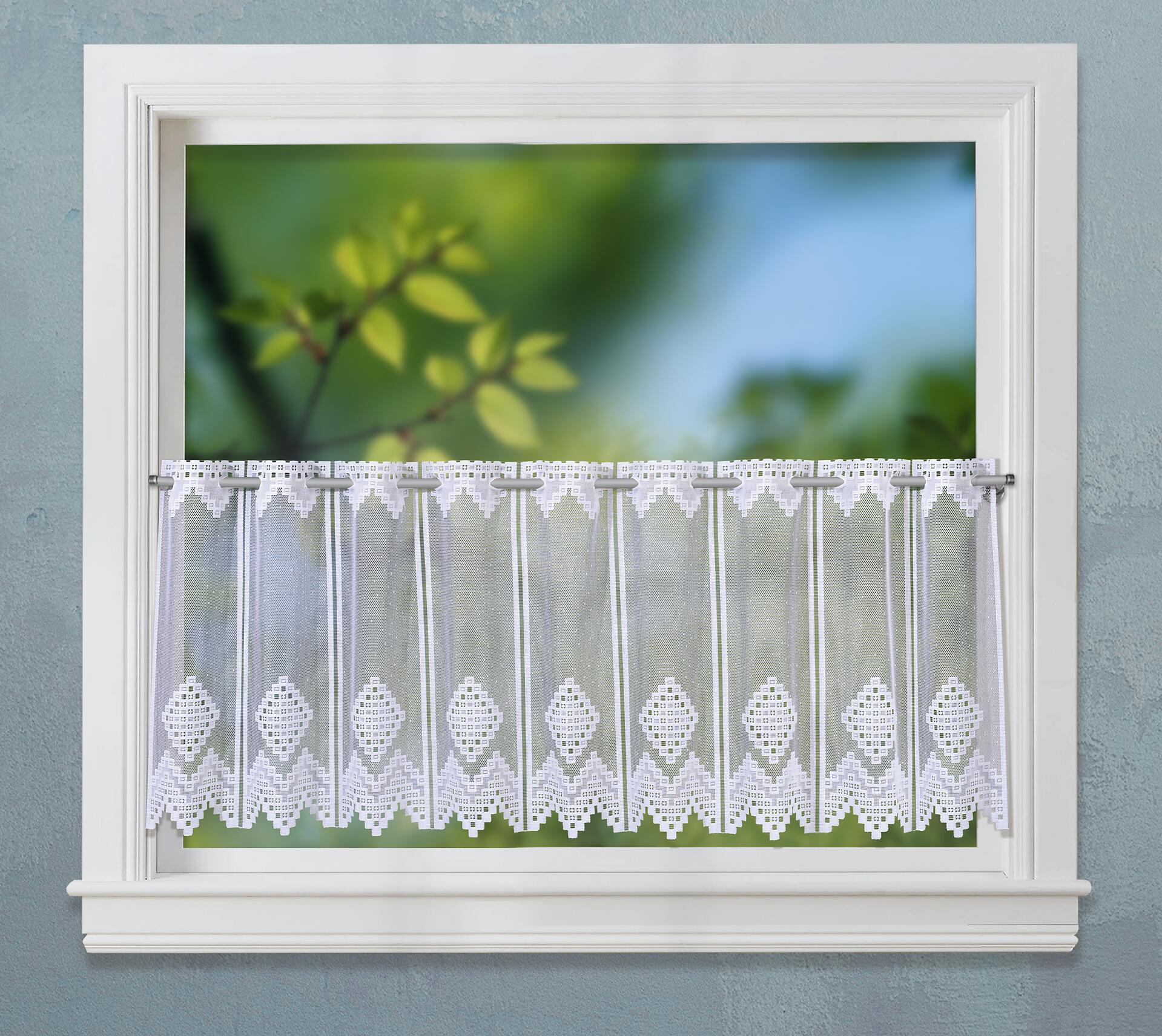 POCOline Scheibengardine Liebitz weiß B/L: ca. 140x45 cm