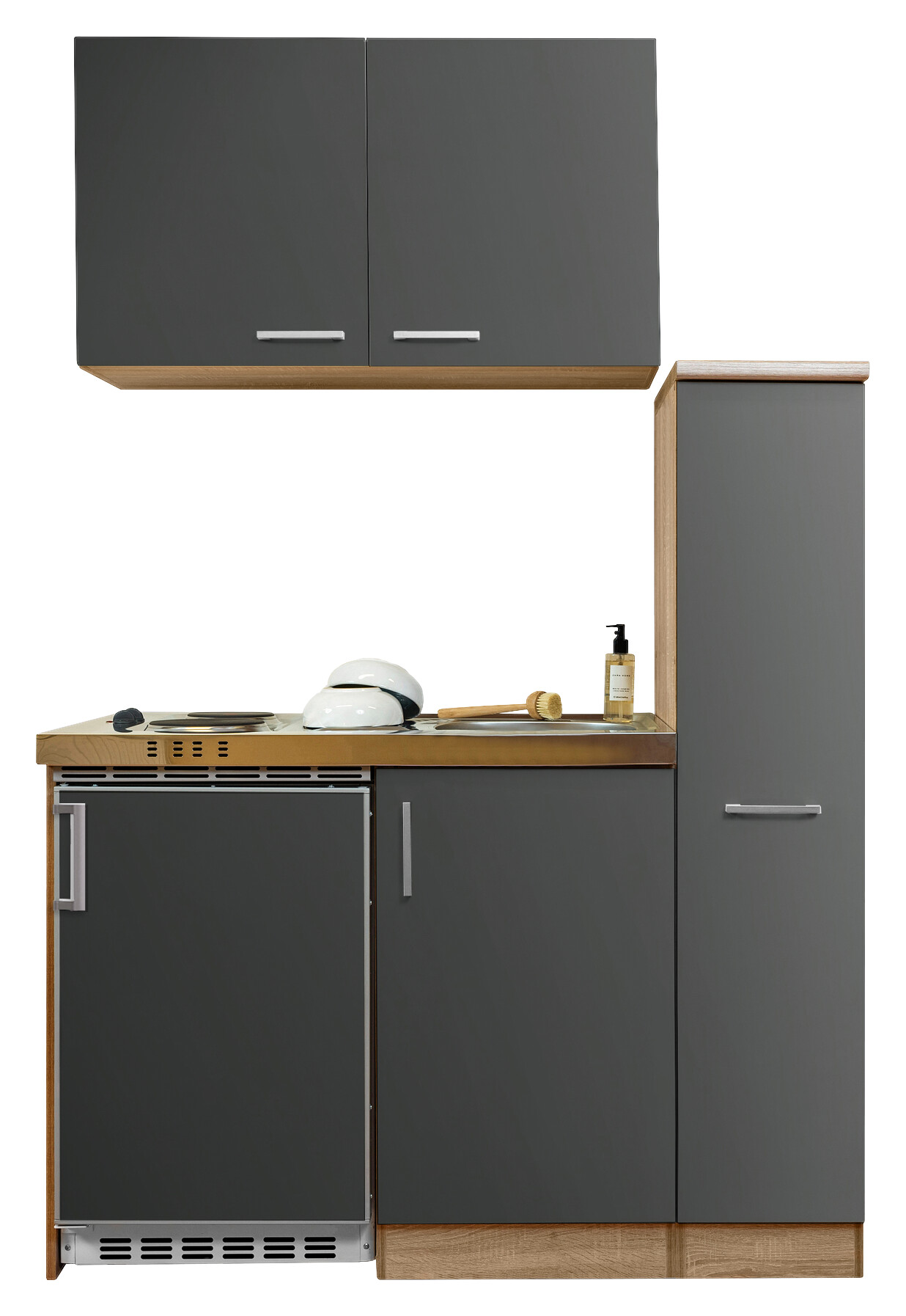 Respekta Miniküche 130 grau matt B/H/T: ca. 130x200x60 cm