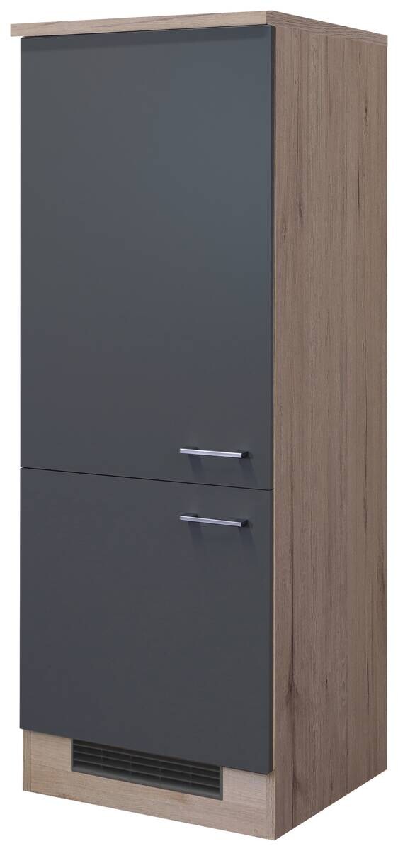 Kühlumbauschrank Morena grau matt B/H/T: ca. 60x161x60 cm