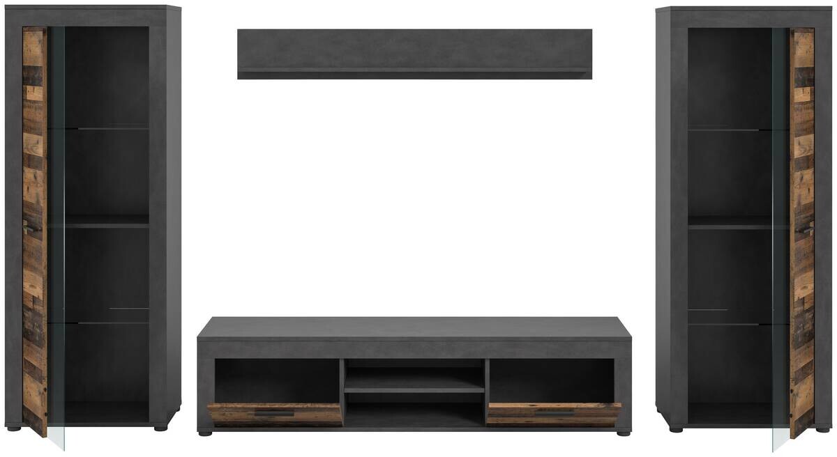 Wohnwand Jam Matera Nachbildung Old Wood Nachbildung B/H/T: ca. 159x310x35 cm