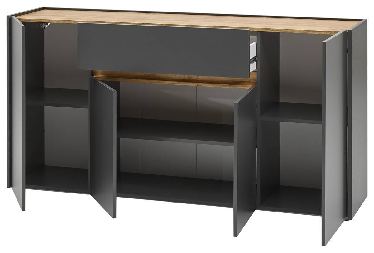 Sideboard City Eiche Wotan Nachbildung anthrazit B/H/T: ca. 170x84x40 cm