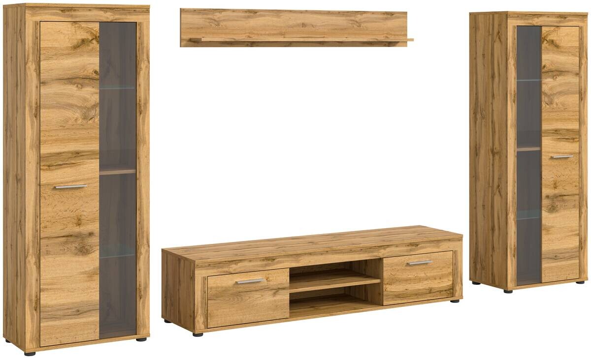 Wohnwand Jam Eiche Wotan Nachbildung B/H/T: ca. 310x159x35 cm