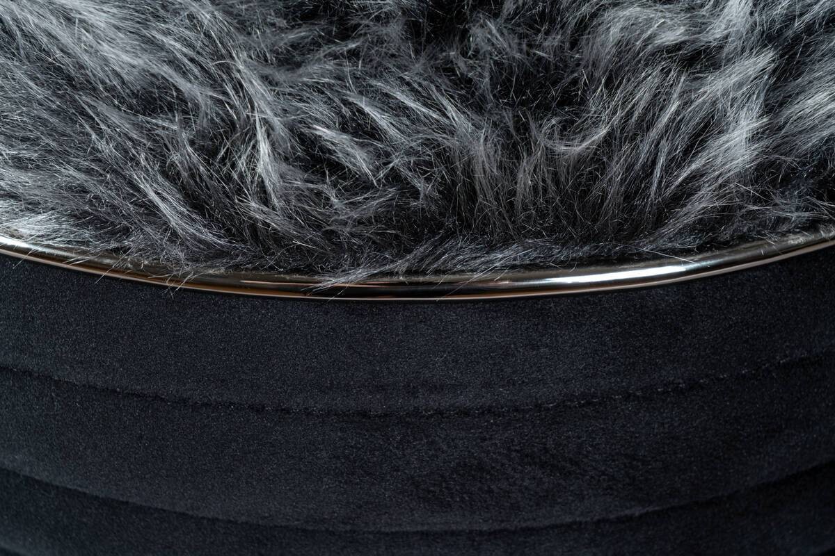 360 Living Hocker Doric 300 schwarz Graphit H/D: ca. 50x42 cm