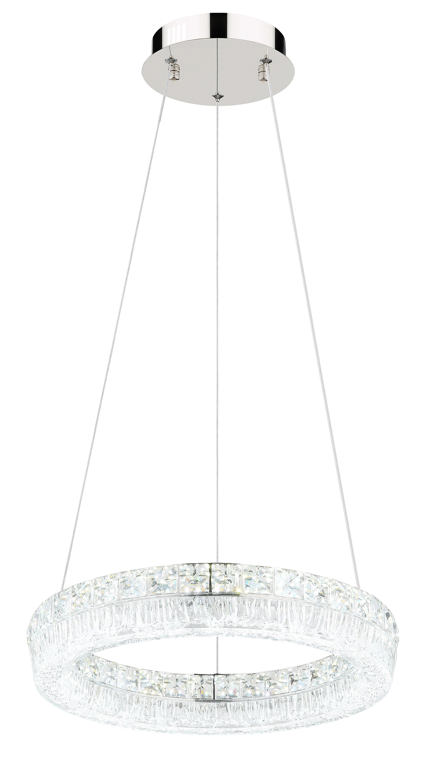 GLOBO Hängeleuchte klar Chrom Metall Acryl Glas H/D: ca. 120x40 cm 1.0 Brennstellen