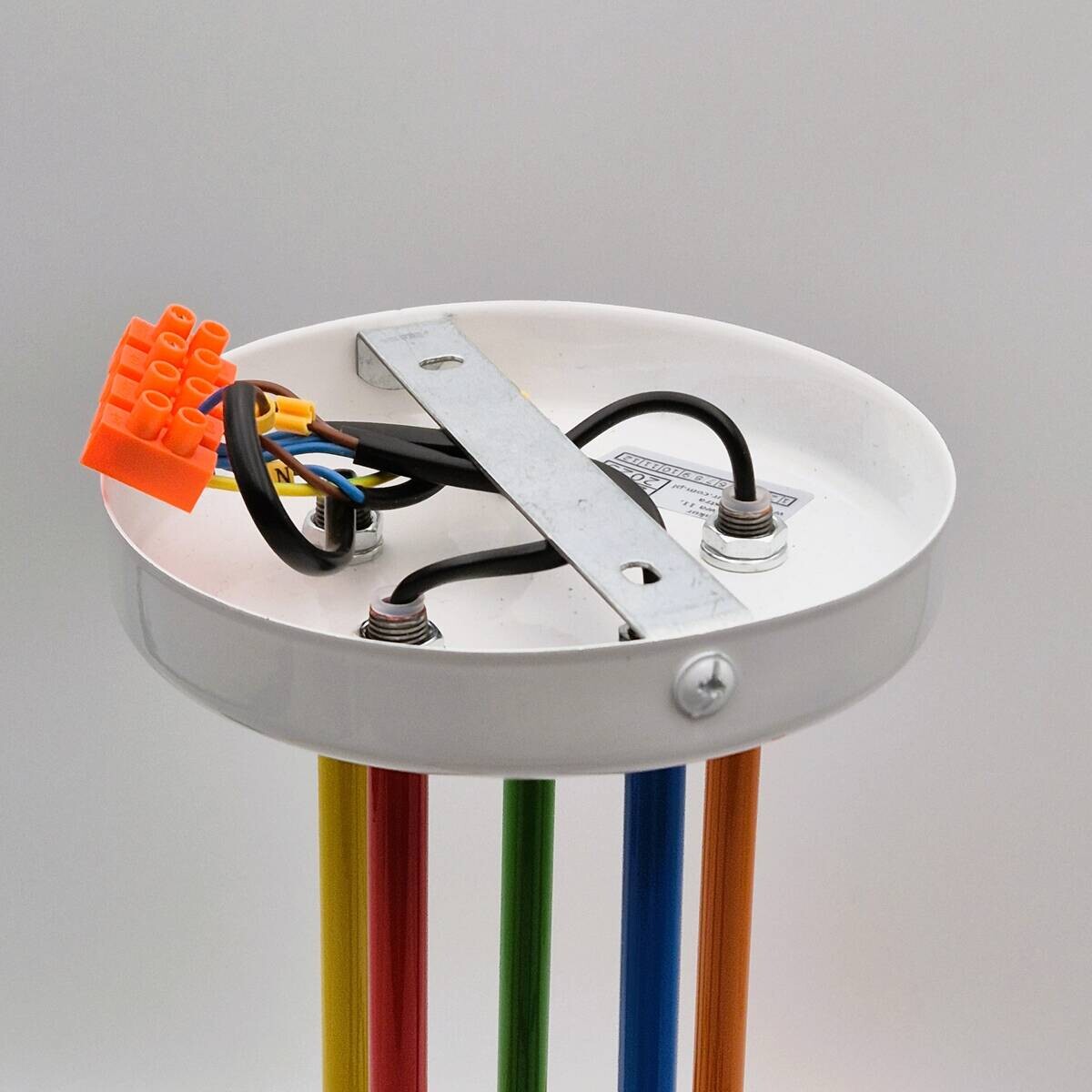 Lamkur Hängeleuchte Domino mehrfarbig Stahl B/H/L: ca. 59x40x59 cm E27 5 Brennstellen