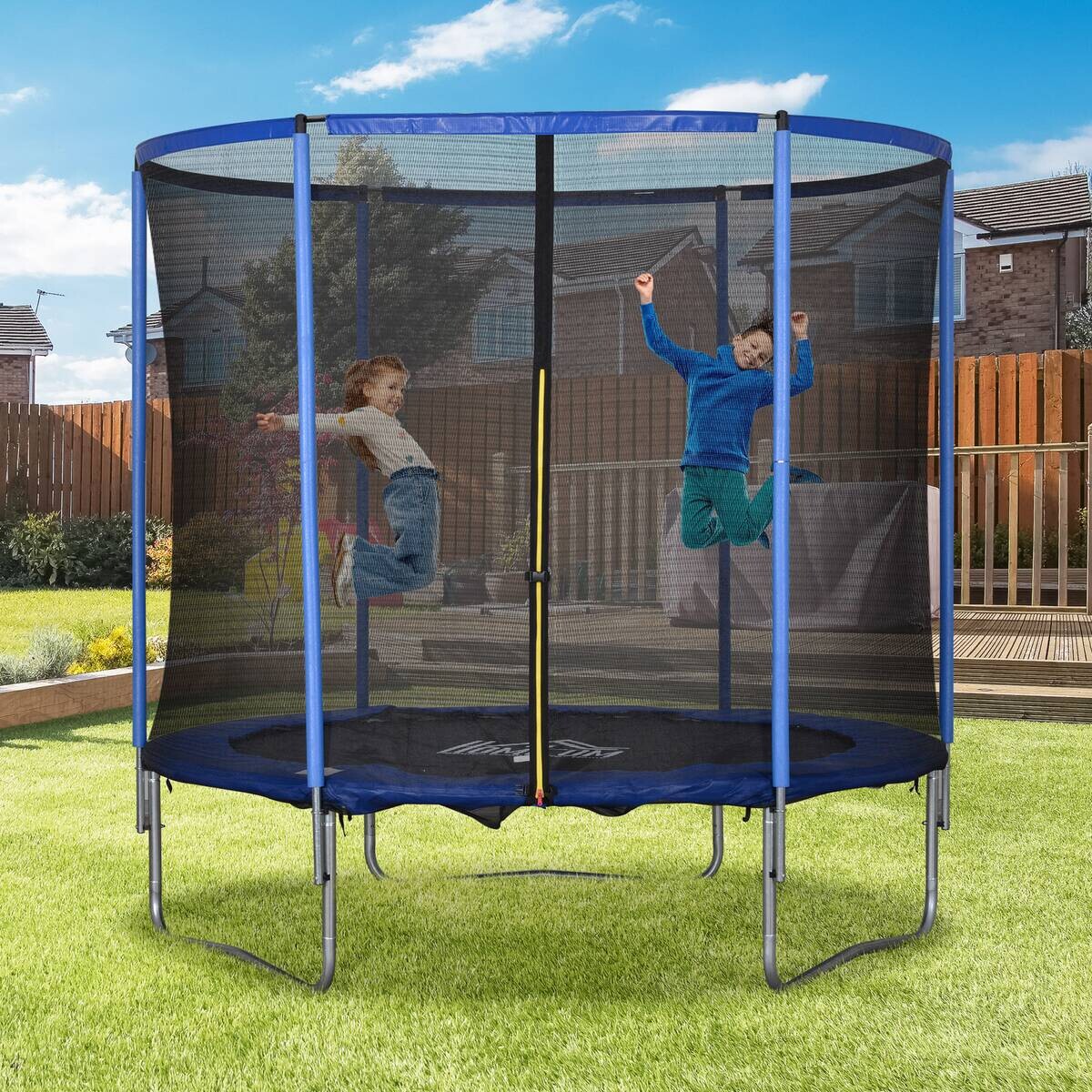 HOMCOM Trampolin blau B/H/L: ca. 244x244x240 cm
