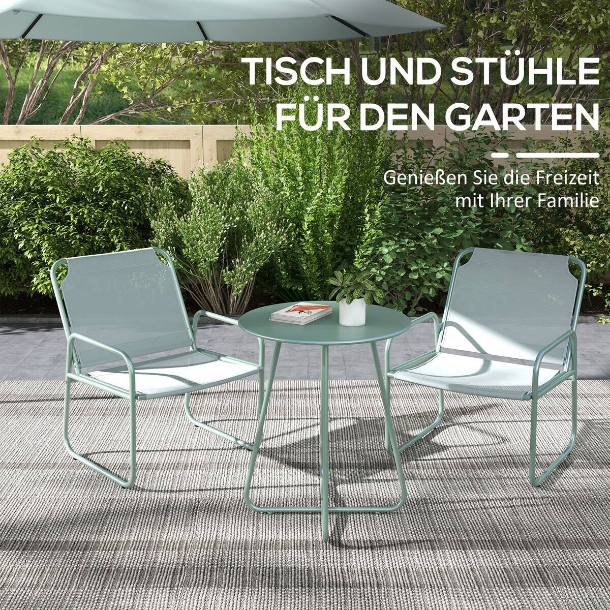 Outsunny Sitzgruppe grün Mesh B/H/L: ca. 57x63x82 cm