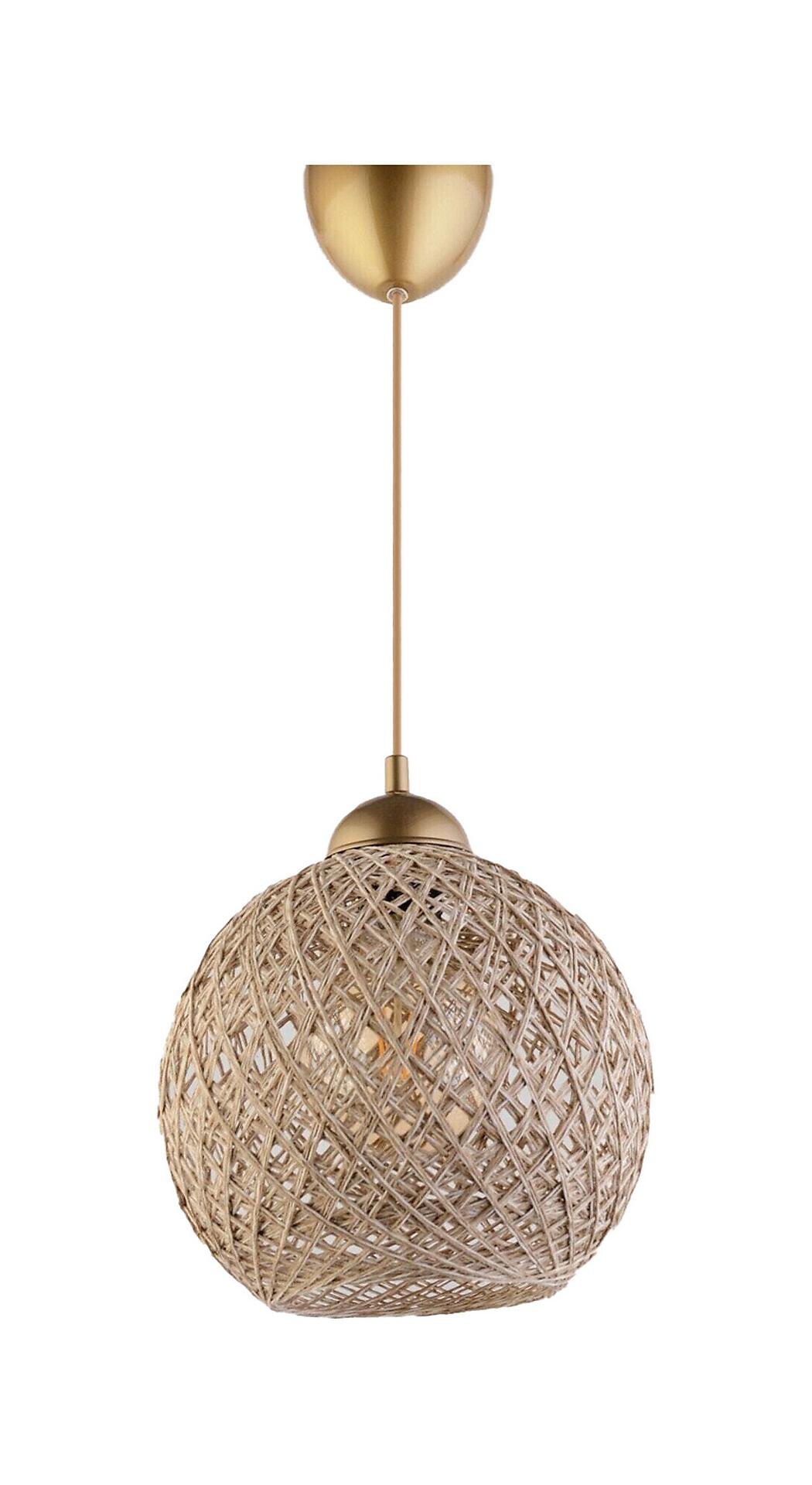 Opviq Pendelleuchte weiß braun B/H/T/L: ca. 22x55x24x22 cm E27 1 Brennstellen