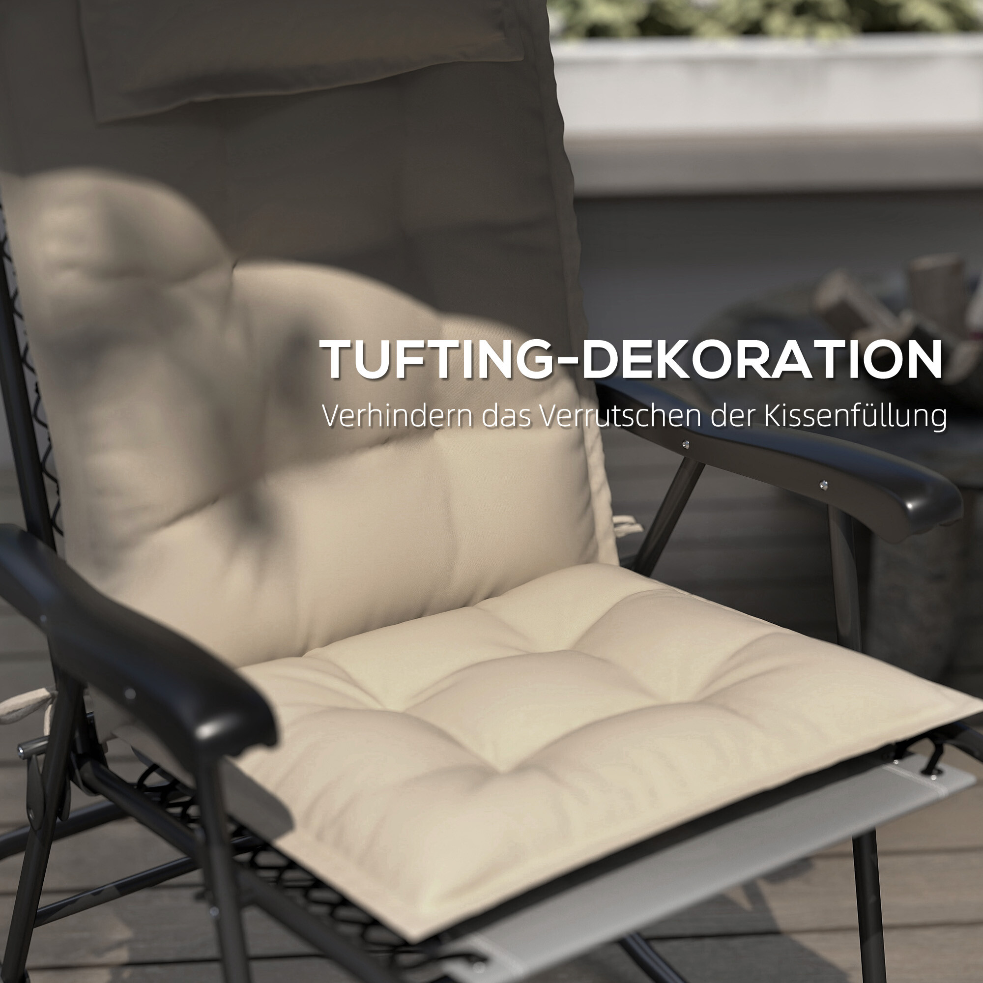 Outsunny Liegenauflage 2er Set beige Polyester B/H/L: ca. 50x5x116 cm