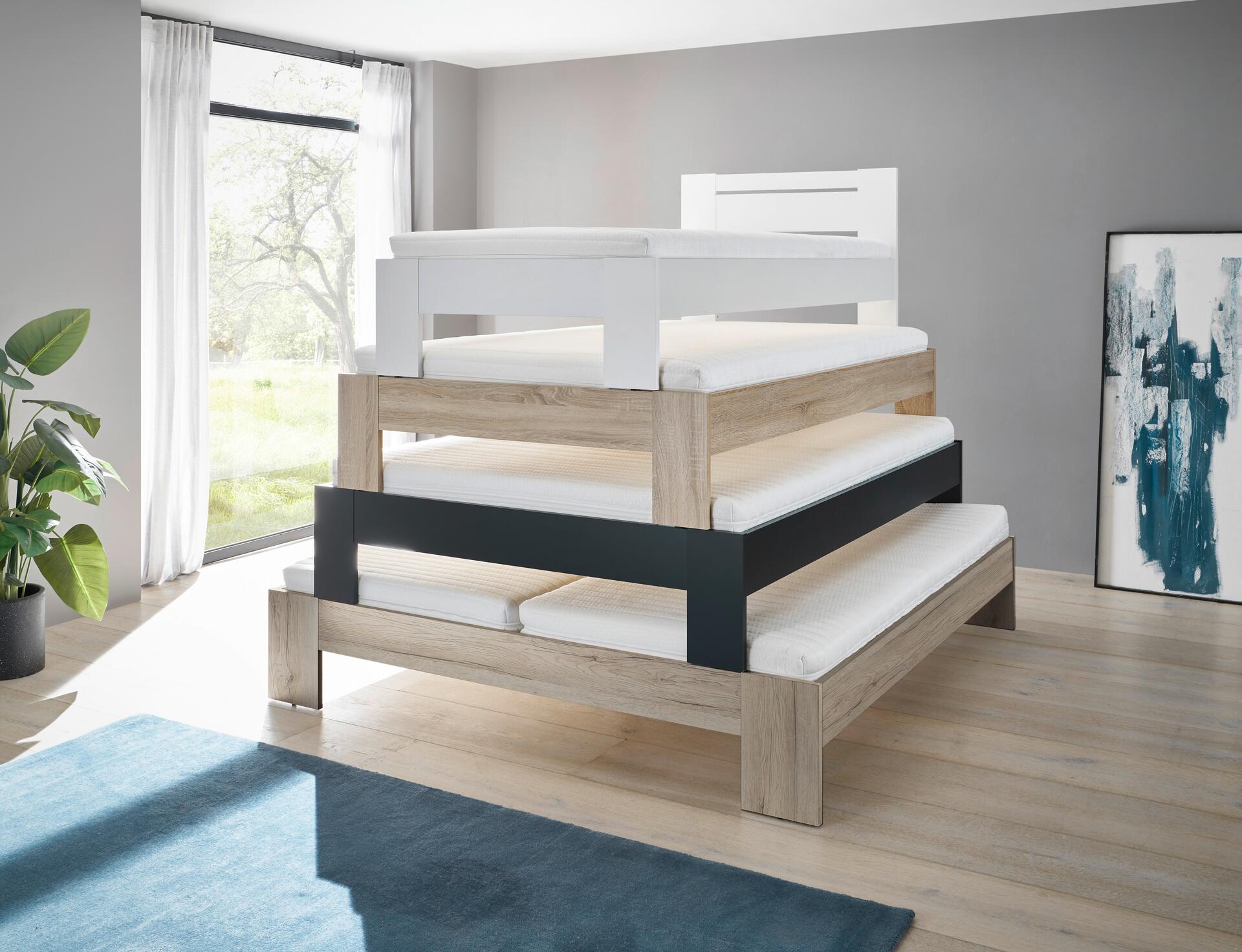 Futonbett Cannes weiß Liegefläche B/L: ca. 120x200 cm