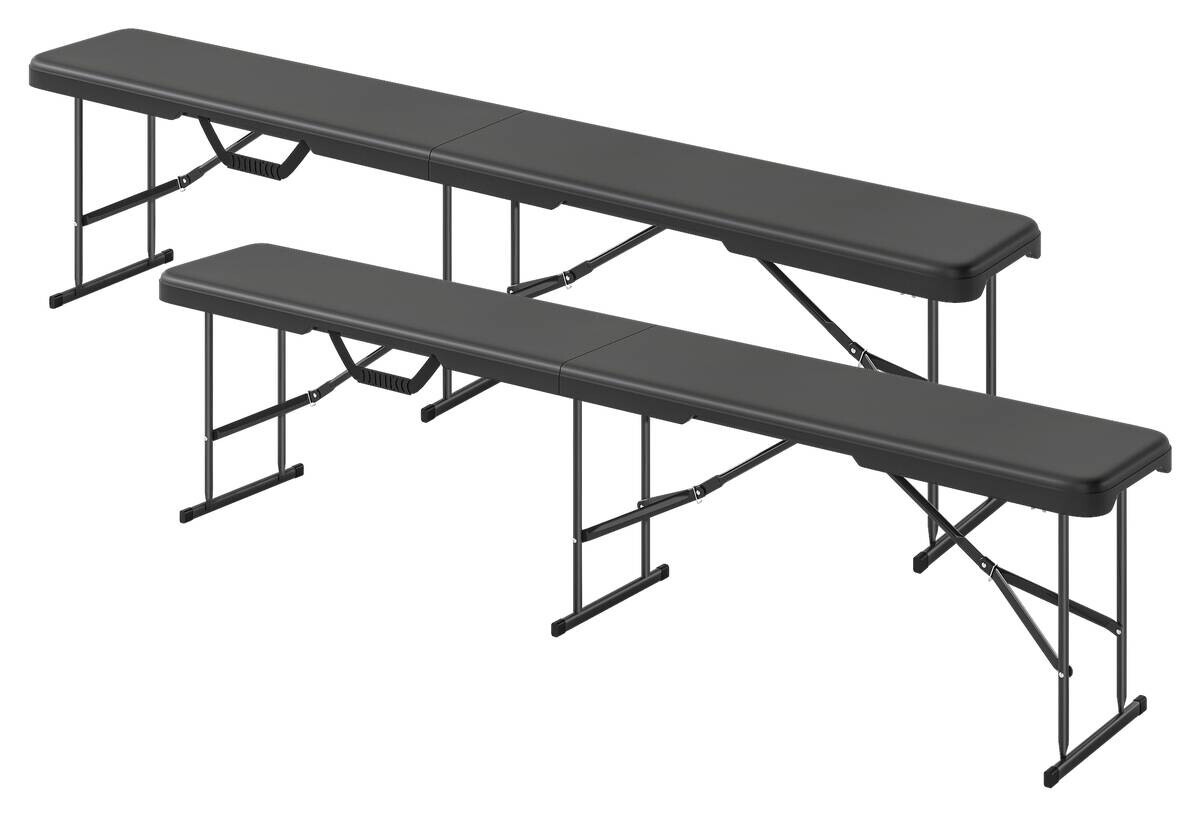 Outsunny Bierbank schwarz Kunststoff B/H/L: ca. 28x42x182 cm