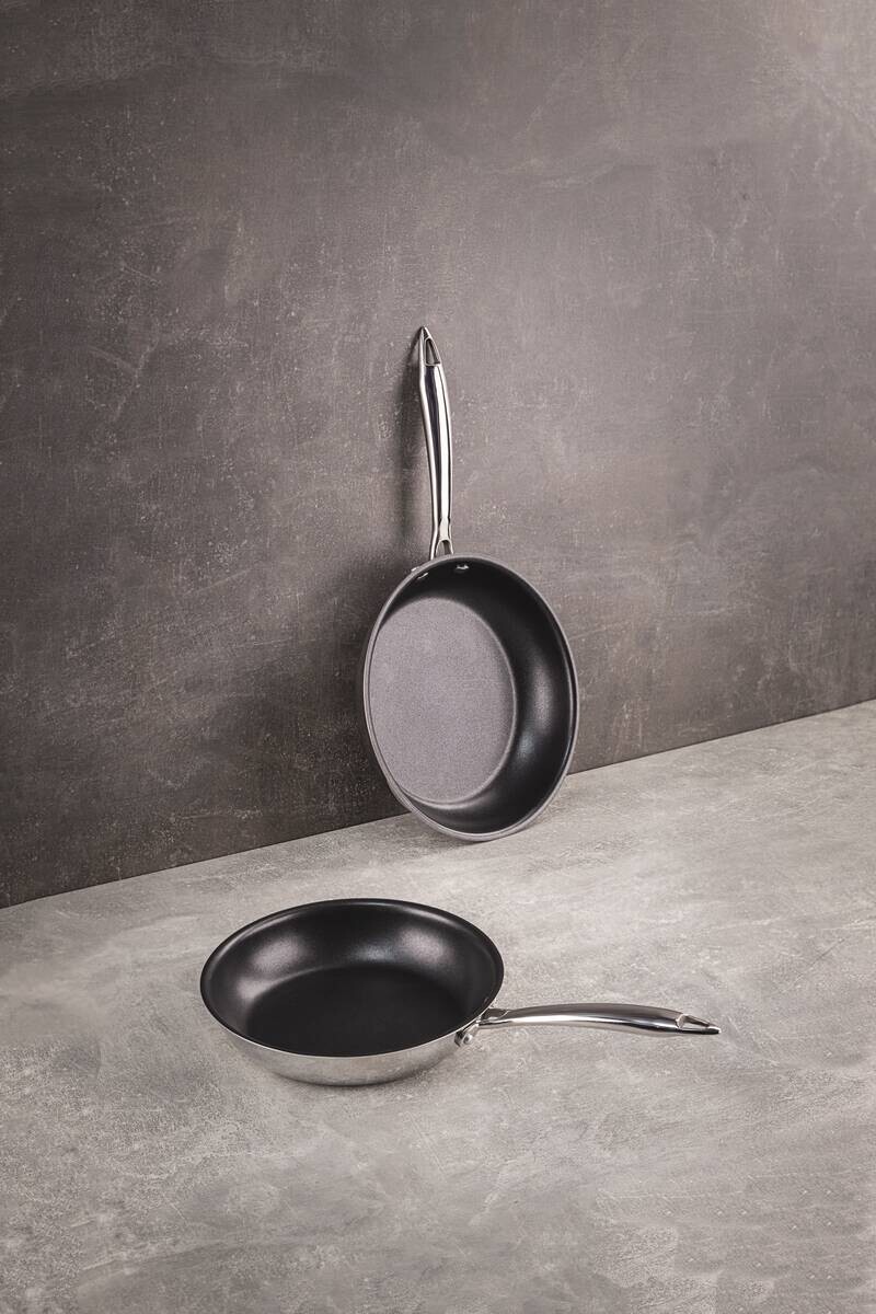 MASTERPRO Pfannenset PURE 3 silber Edelstahl 2 tlg.