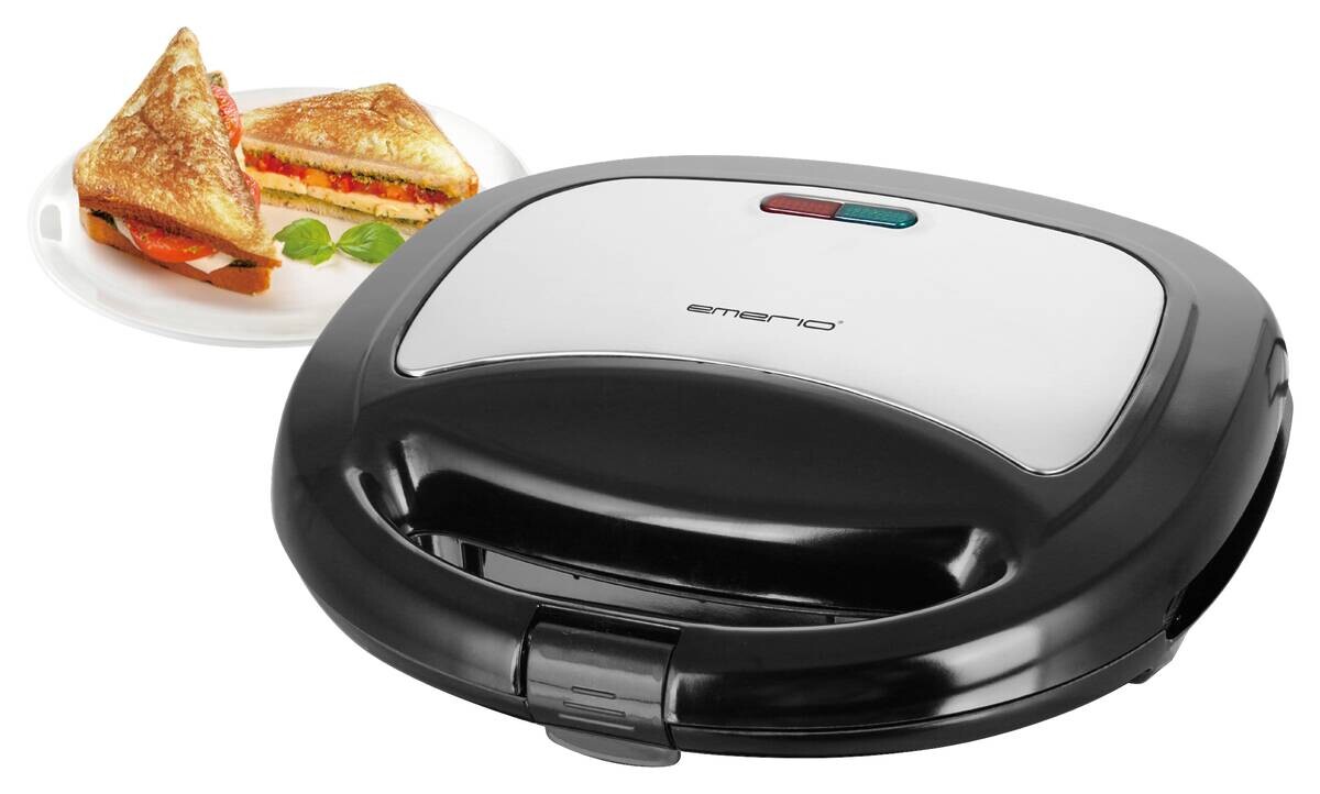 Emerio Sandwichtoaster ST-120889 silber schwarz Kunststoff Edelstahl B/H/T: ca. 21,8x7,7x20,2 cm