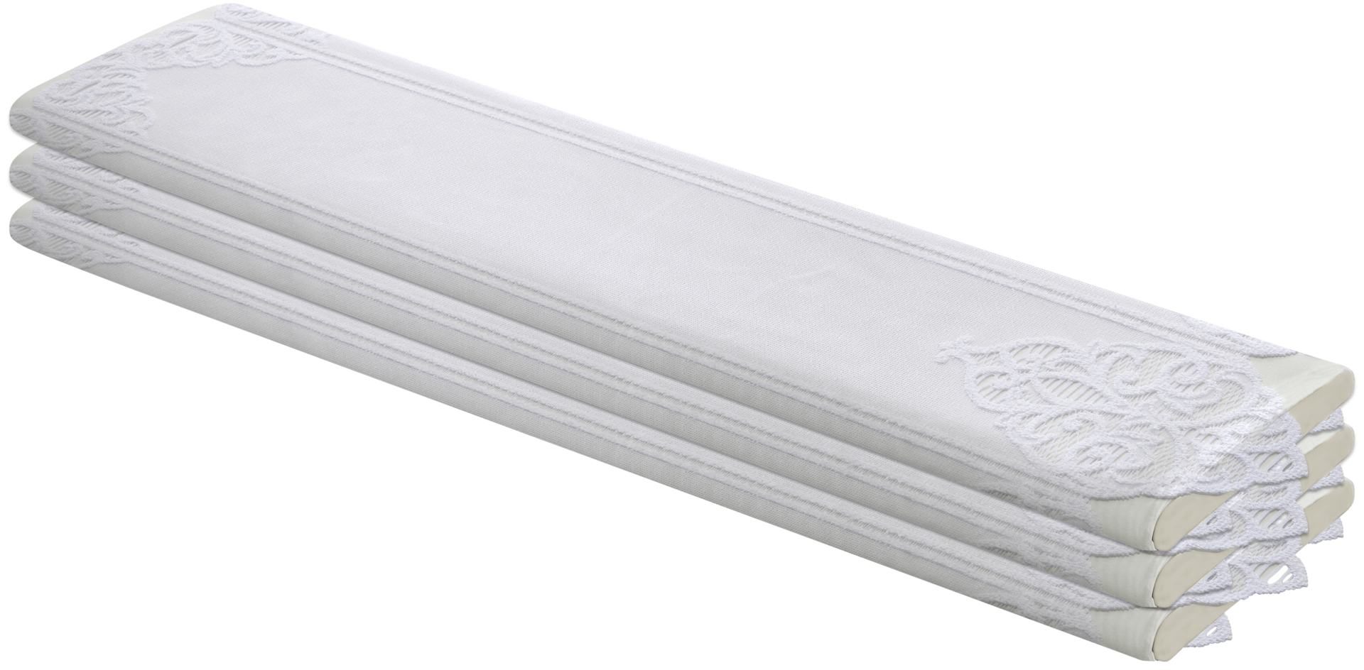 Scheibengardinen-Meterware Broché Ornament weiß H: ca. 90 cm