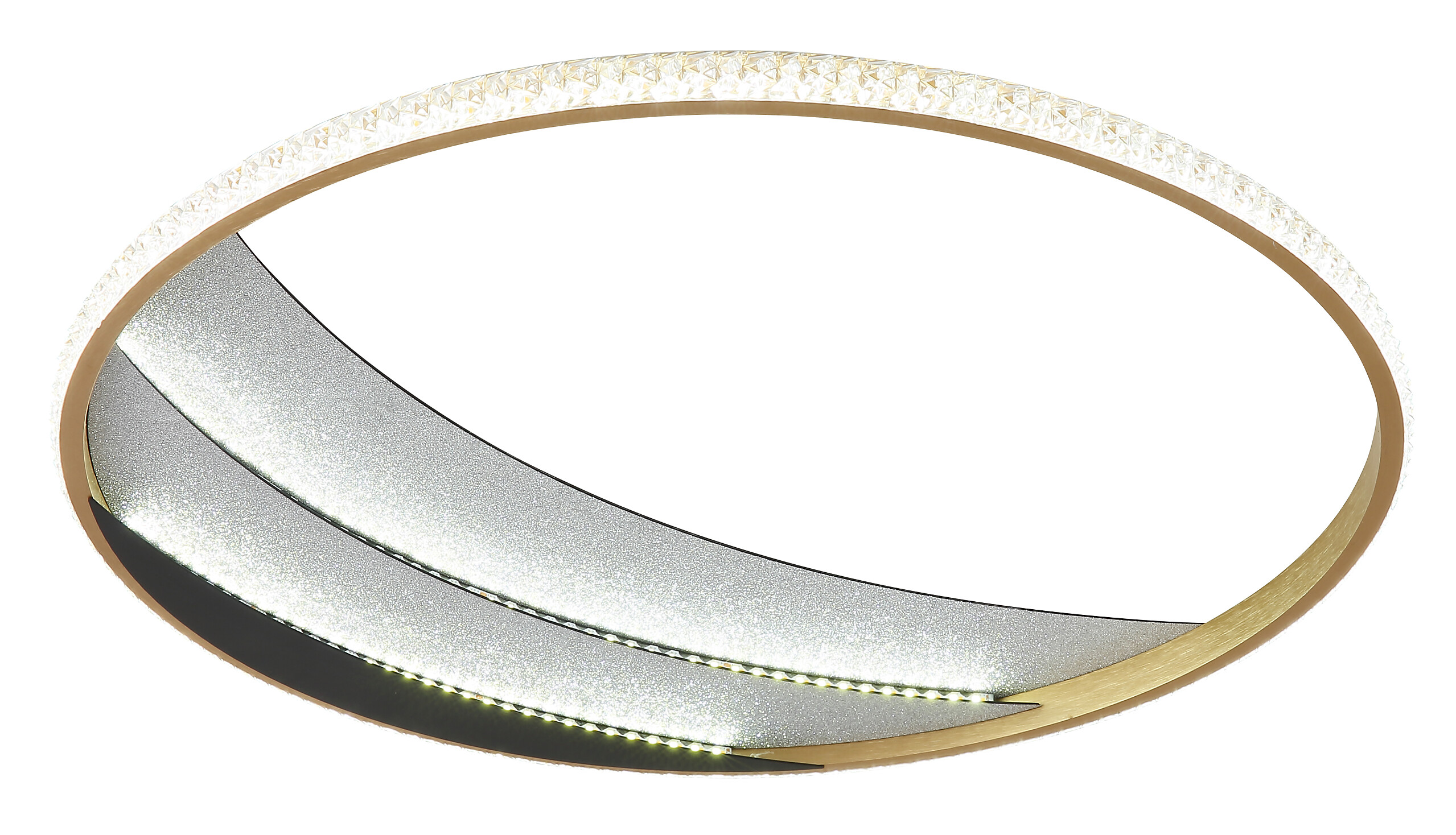 GLOBO Deckenleuchte gold klar schwarz Metall Kunststoff Aluminium H/D: ca. 6x52 cm 1 Brennstellen