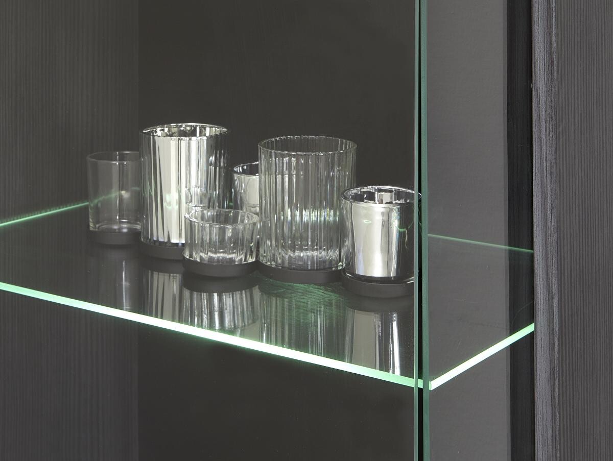 Wohnwand Concerto weiß Hochglanz schwarz B/H/T: ca. 308x190x41 cm