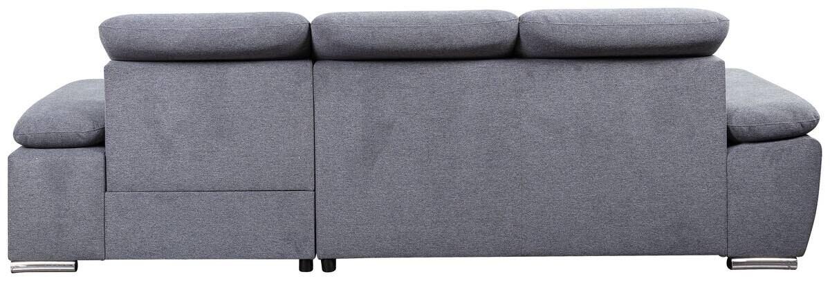 Ecksofa mit Bettfunktion und Bettkasten dunkelgrau Microfaser B/H/T: ca. 285x100x182 cm