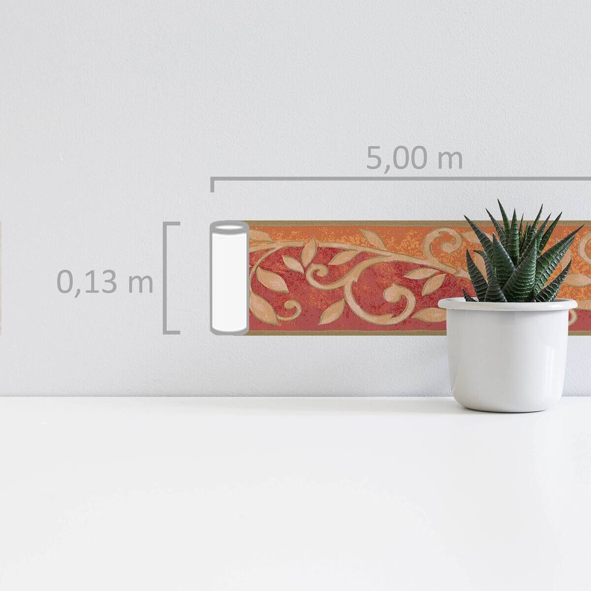 A.S.Creation Bordüre rot beige orange B/H/D: ca. 13x500x7,5 cm