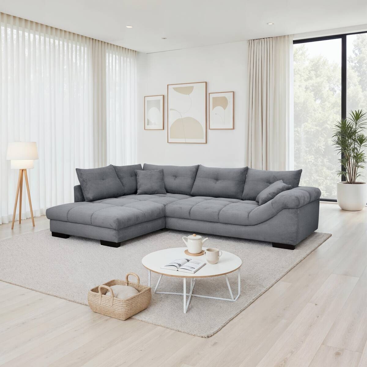 Ecksofa stone Microfaser B/H/T: ca. 318x92x227 cm Ecksofa stone Microfaser B/H/T: ca. 318x92x227 cm