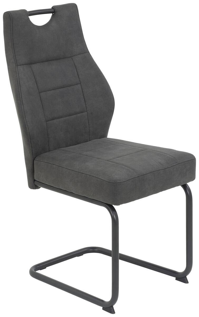 Schwingstuhl Linda II, 2er-Set anthrazit Metall Microfaser B/H/T: ca. 44x97x65 cm