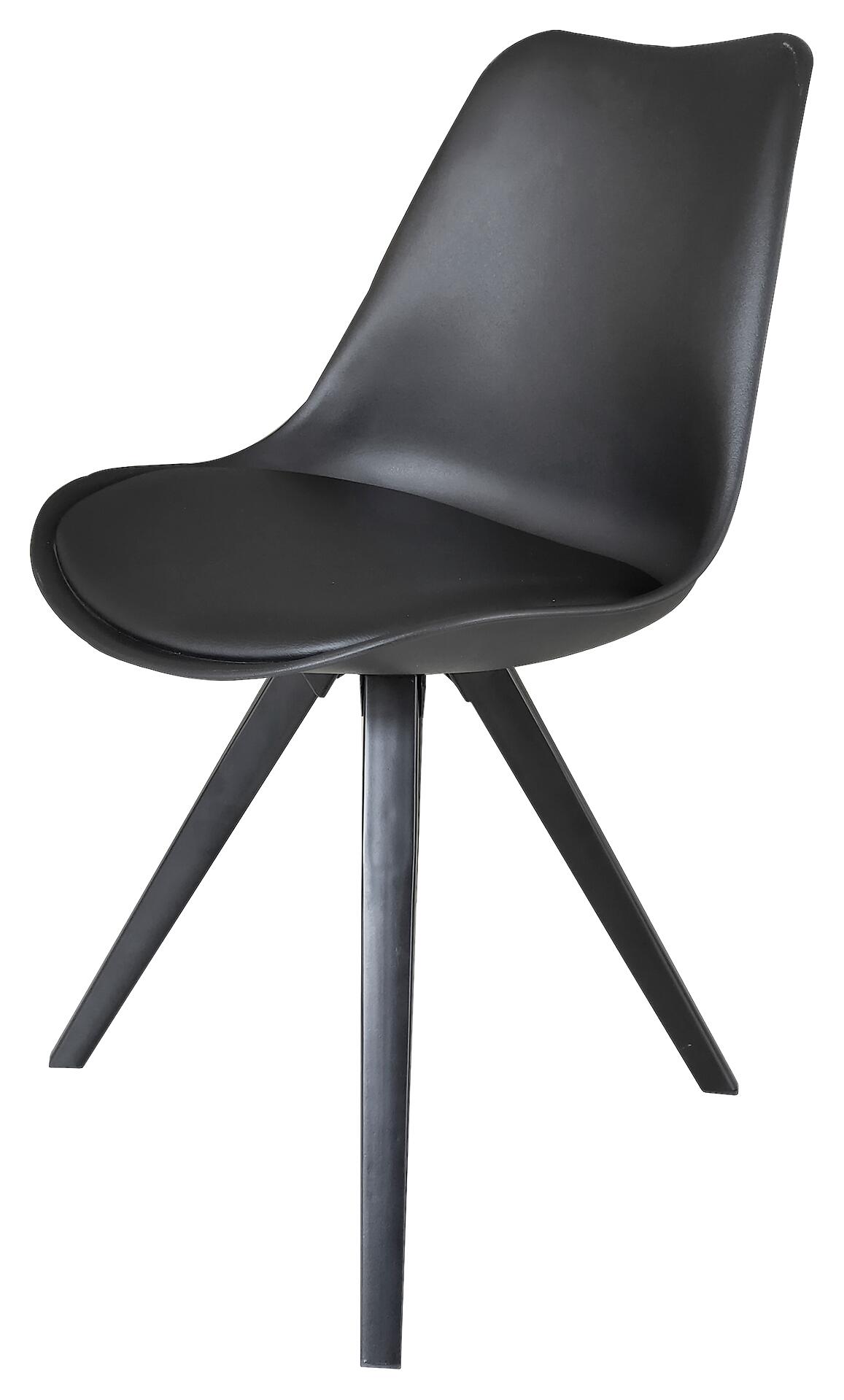 Stuhl KIRA  2er-Set schwarz schwarz schwarz Kunststoff Kunstleder Metall B/H/T: ca. 48x86x55,5 cm