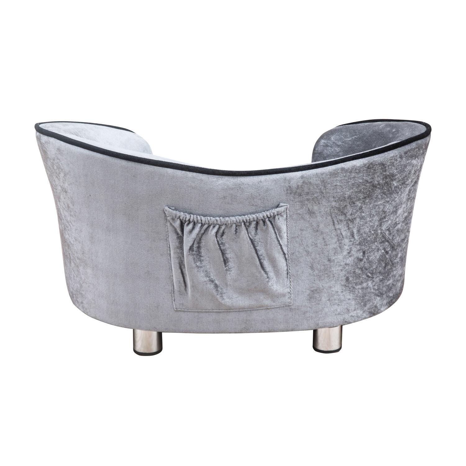 PawHut Hundecouch hellgrau Holz B/H/L: ca. 49x38x69 cm