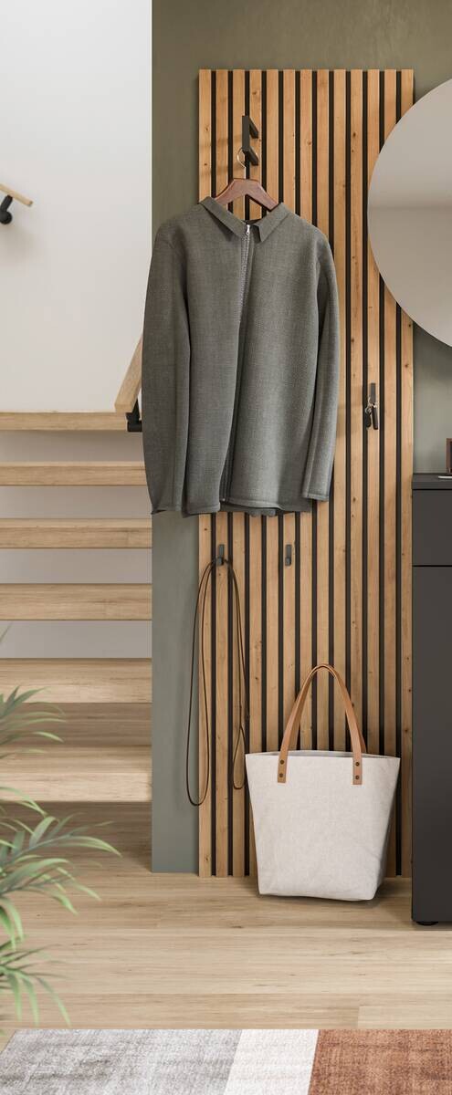 Garderobenpaneel Delton Eiche Artisan Nachbildung B/H/T: ca. 51x192x22 cm