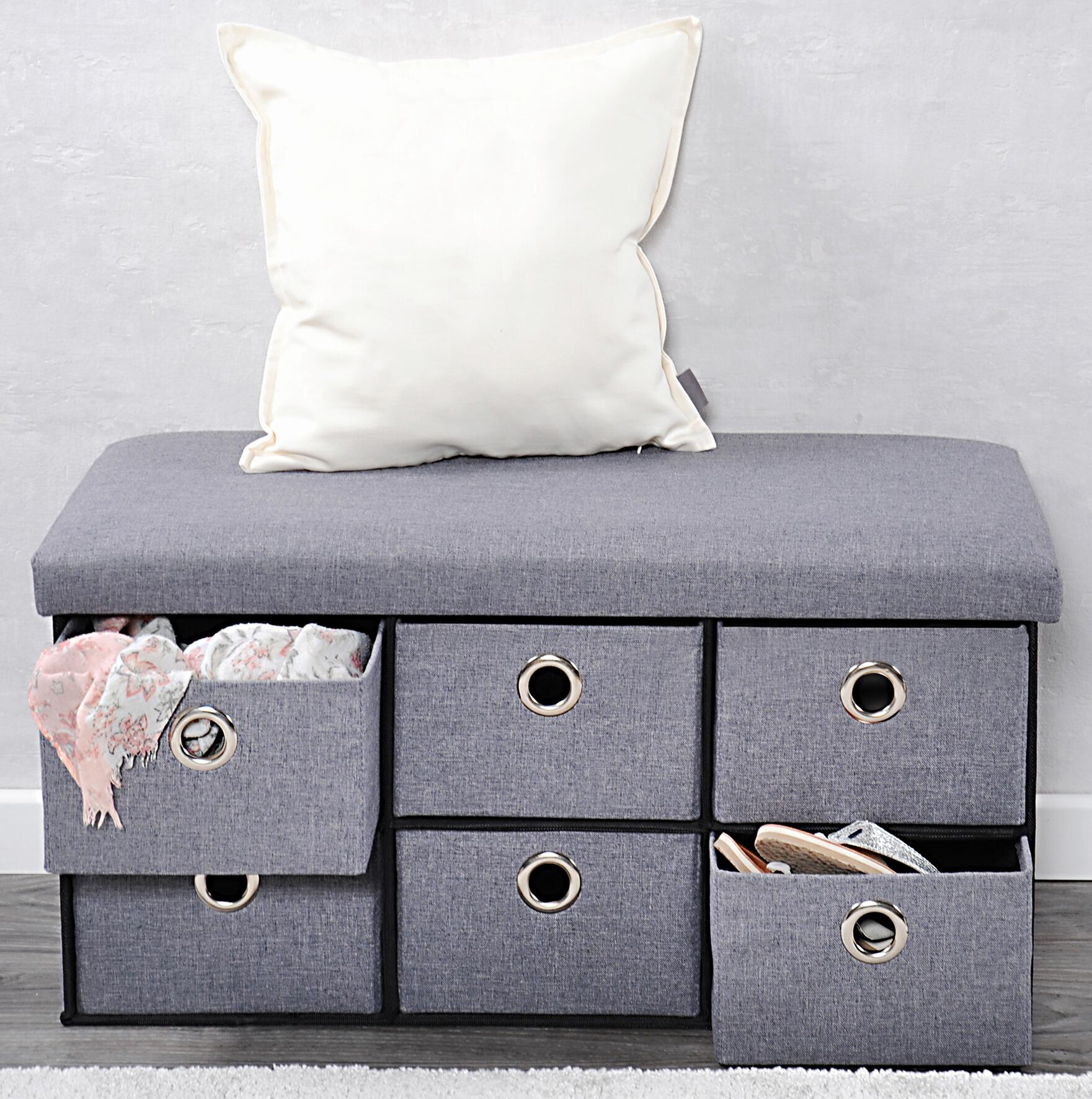 Kesper Sitzbank grau B/H/L: ca. 38x38x76 cm