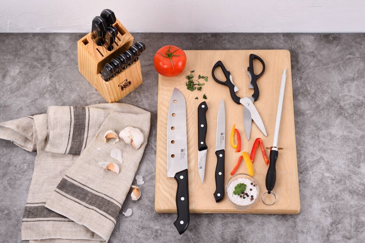 RENBERG Messerset TENESSY silber Holz 15 tlg.