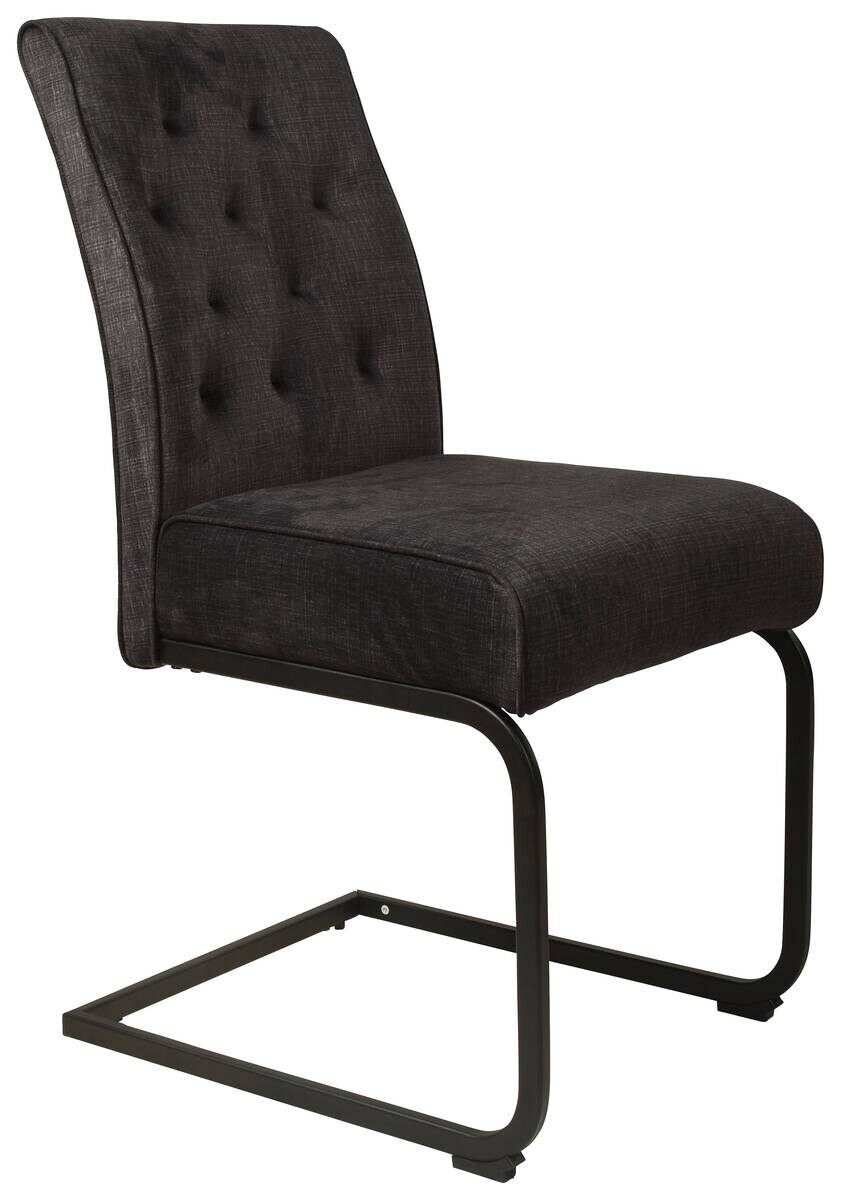 Schwingstuhl Canberra anthrazit schwarz Samtoptik Metall