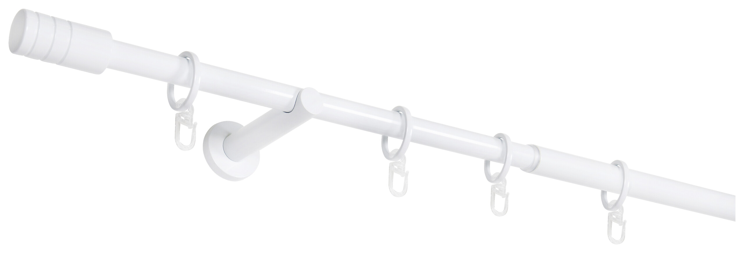 Gardinenstange weiß Aluminium ausziehbar von ca. 160 bis 280 cm 1.0 Läufe