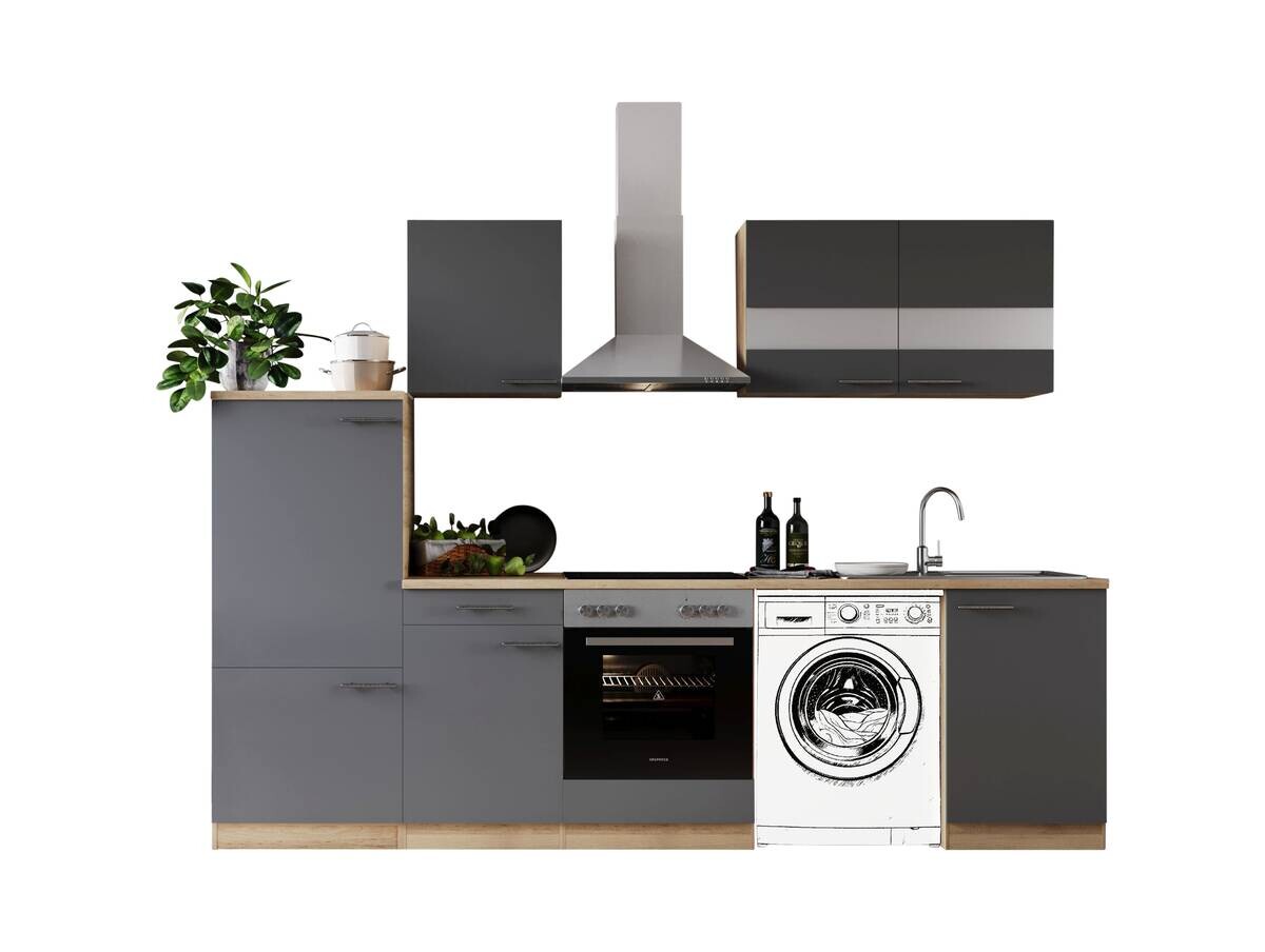 Respekta Küchenblock Merle grau B/H/T: ca. 280x200x60 cm