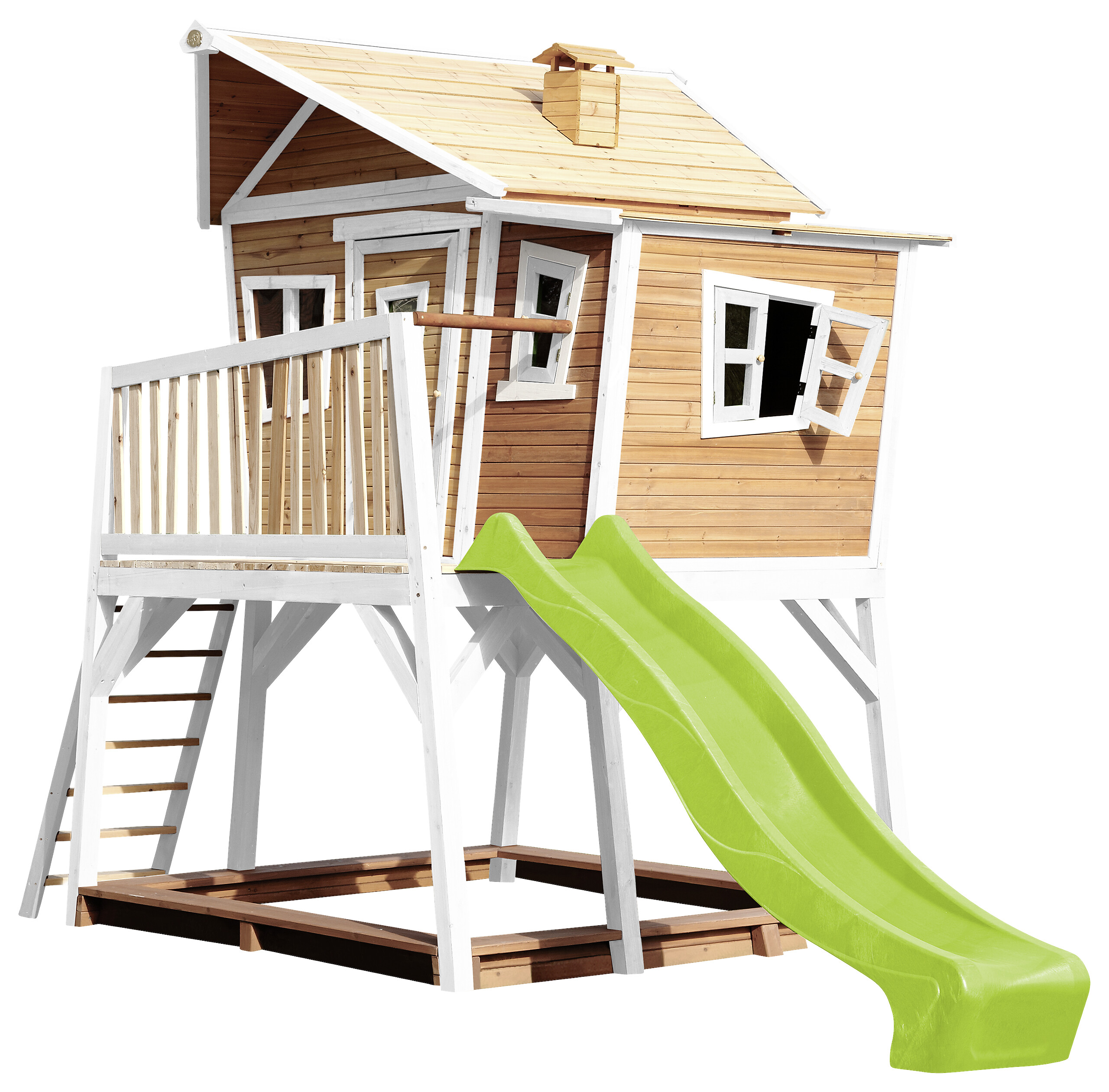 AXI Spielhaus Max braun B/H/L: ca. 432x288x193 cm