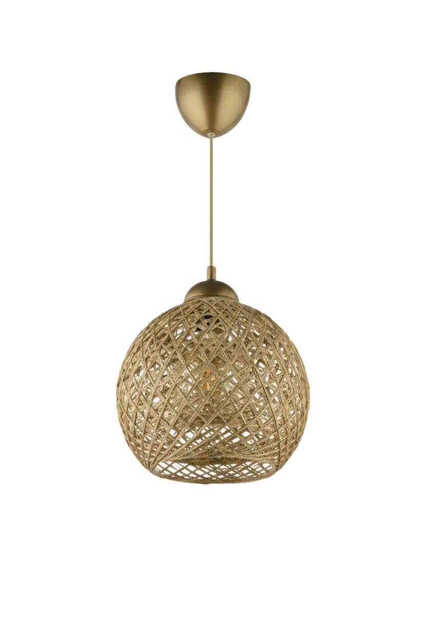 Opviq Pendelleuchte gold Baumwolle B/H/T/L/D: ca. 22x54x22x22x22 cm E27 1 Brennstellen