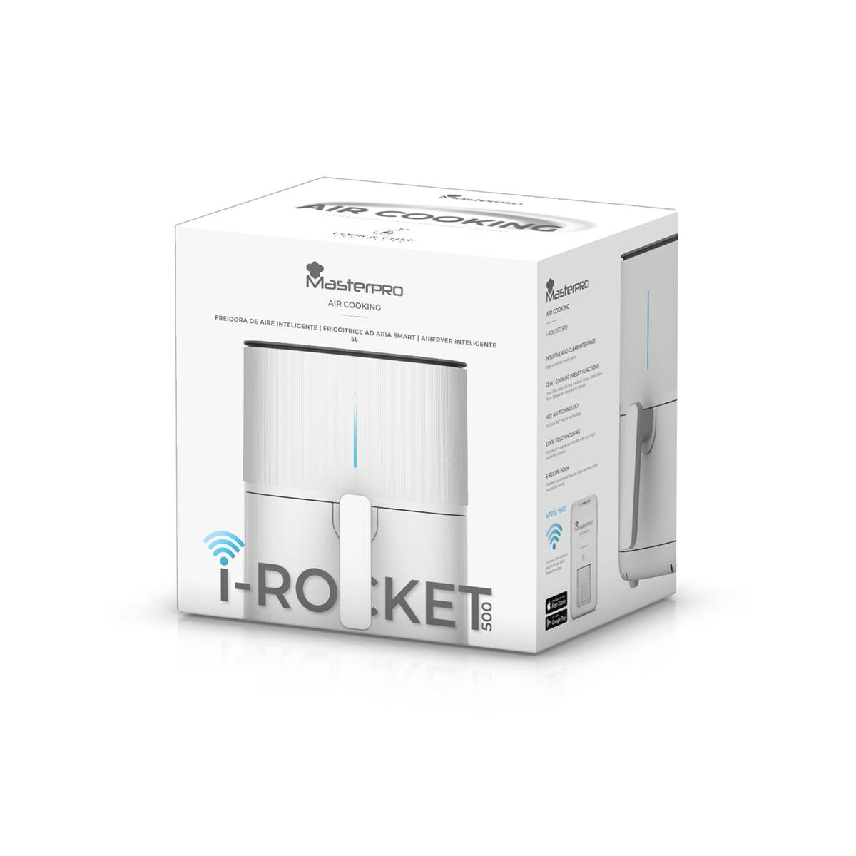 MASTERPRO Heißluftfritteuse BGMP-9308 I-Rocket500 weiß Kunststoff B/H/T: ca. 38x60x40 cm ca. 5 l