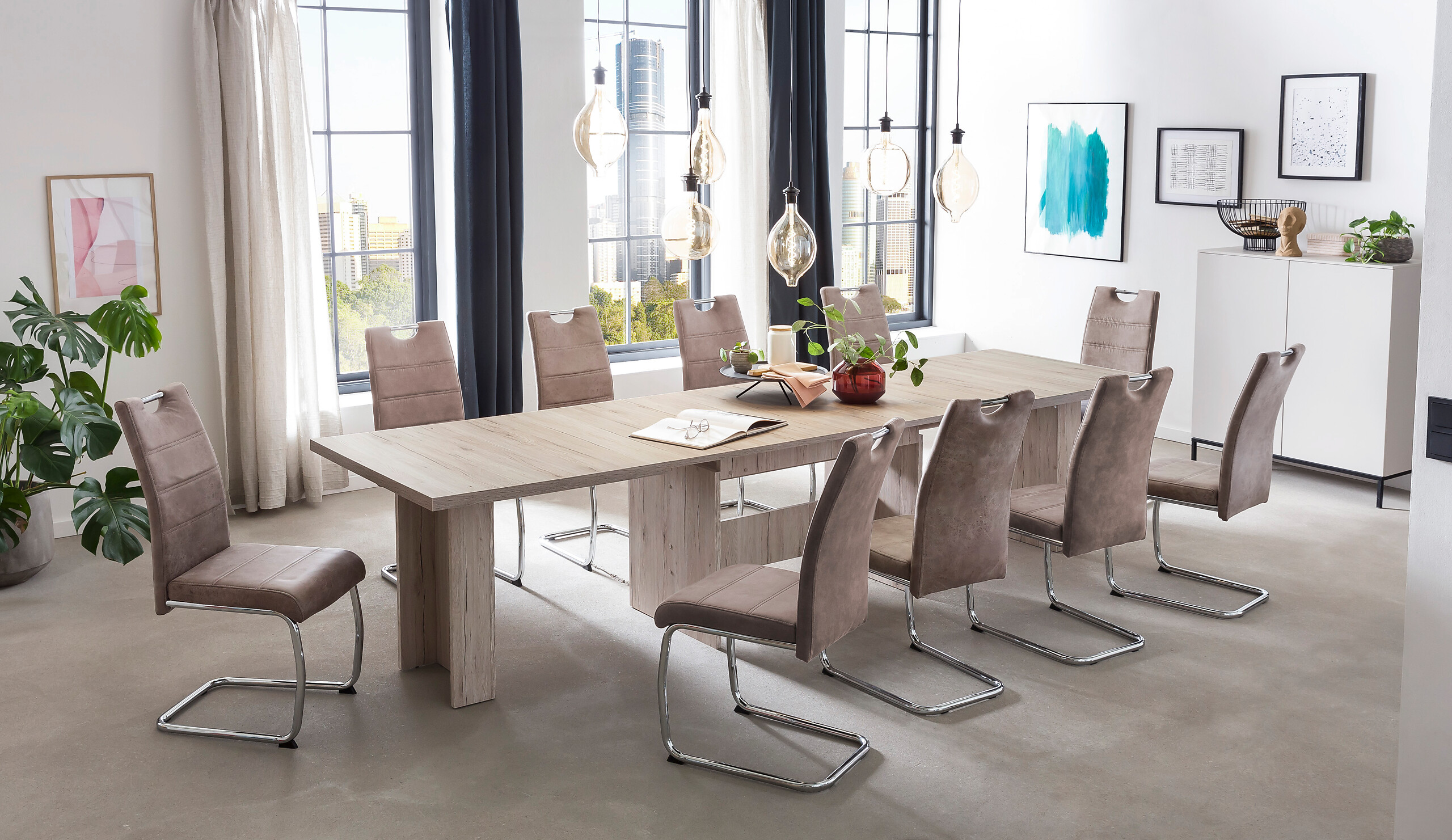 Essgruppe Lia II Eiche beige B/H/T: ca. 320x76x90 cm