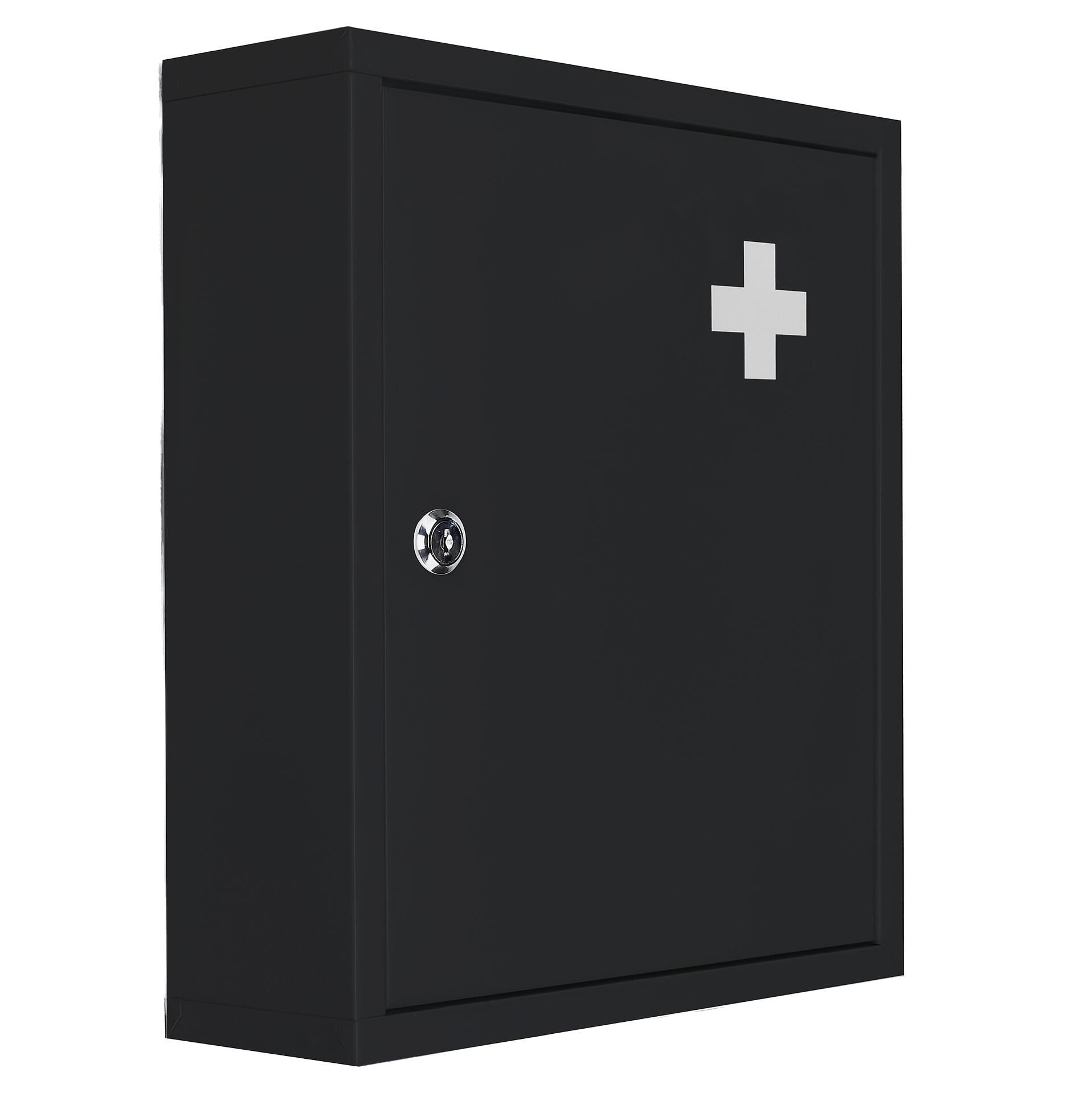 Medizinschrank mattschwarz Stahl B/H/L: ca. 11,2x36,8x32 cm