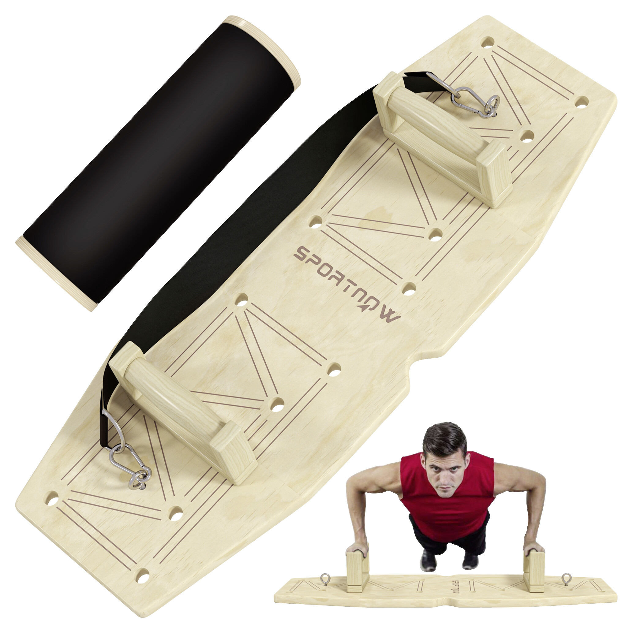 SPORTNOW Liegestützgriffe Holzoptik Holz B/H/L: ca. 30x26x80 cm