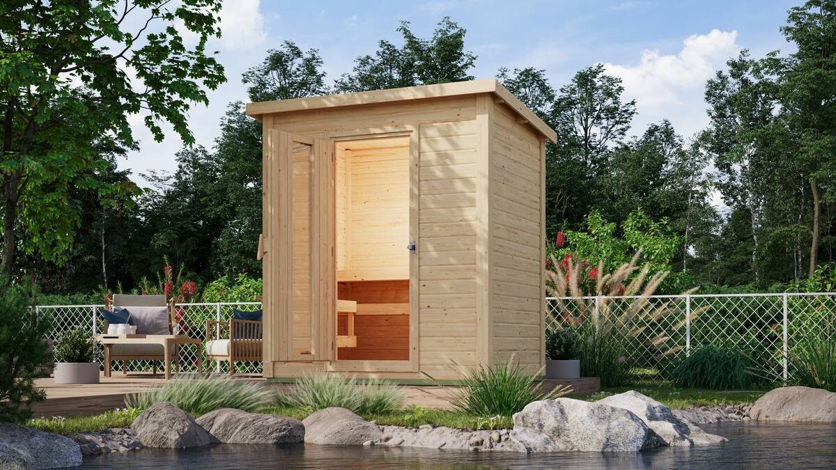 Karibu Saunahaus Sonja 1 natur B/H/T: ca. 196x228x146 cm