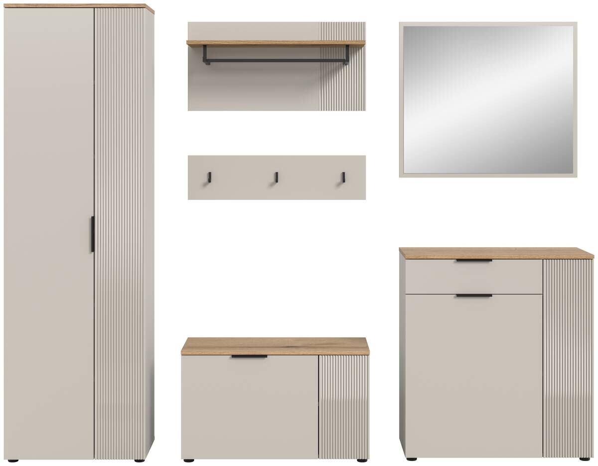 Garderobe Slide Kaschmirgrau Nachbildung Evoke Oak Nachbildung B/H/T: ca. 250x190x36 cm