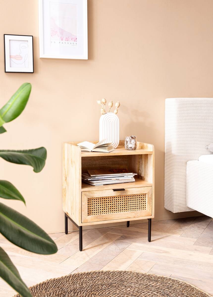 Nachtkonsole natur B/H/T: ca. 50x60x40 cm