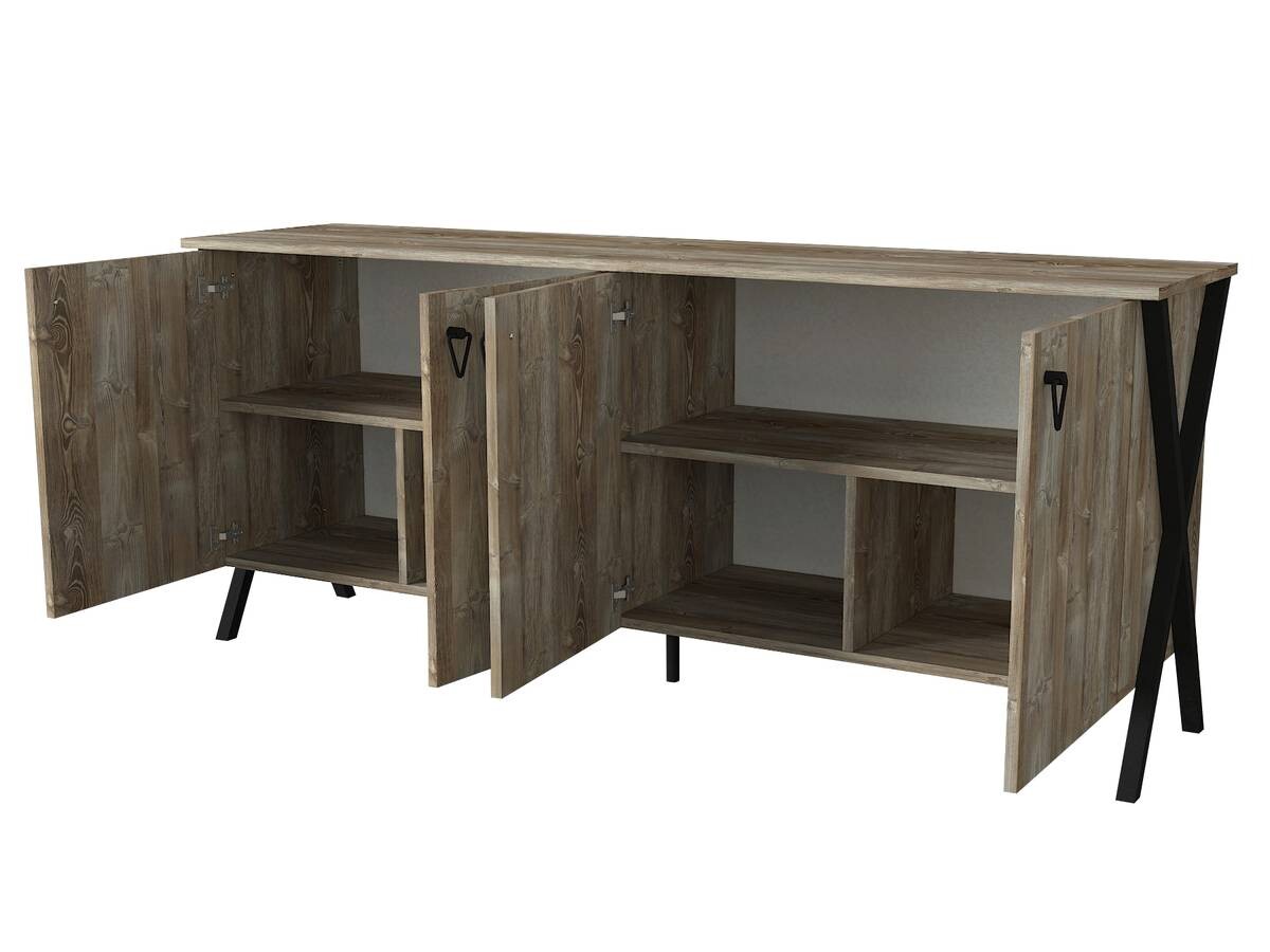 Sideboard Zeth Eiche Nachbildung B/H/T: ca. 180x76,8x44,8 cm