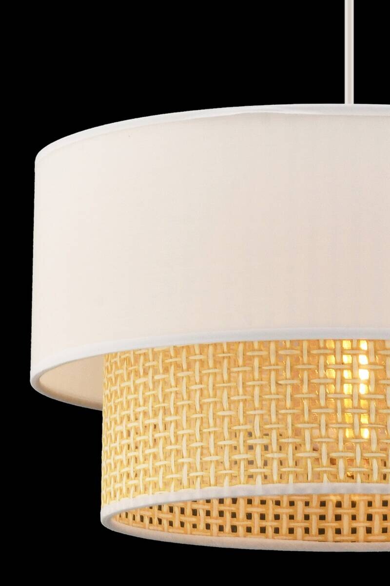 Opviq Pendelleuchte Echo Hazeran kamel weiß Baumwolle B/H/T/L/D: ca. 30x65x30x30x30 cm E27 1 Brennstellen