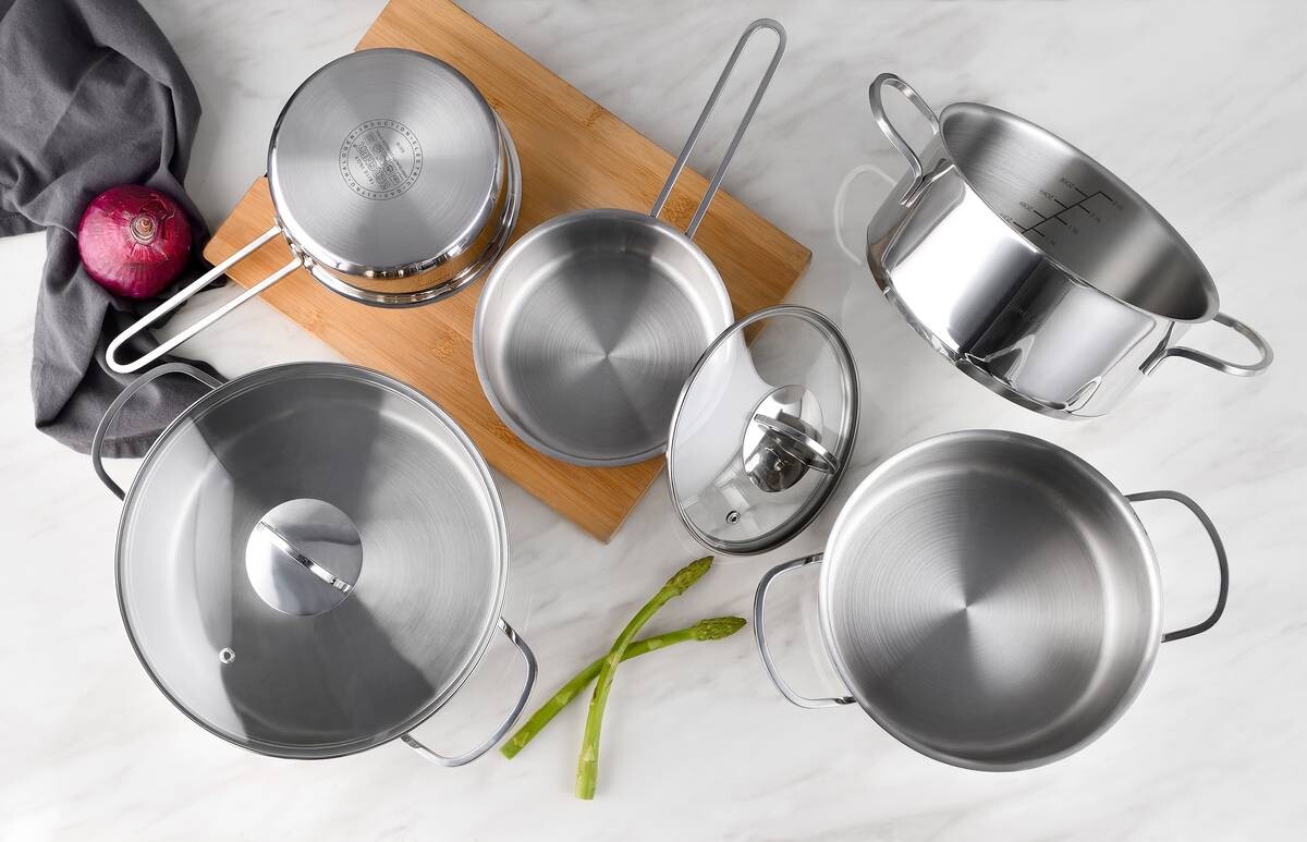 BERGNER Topfset Classic silber Edelstahl 6 tlg.