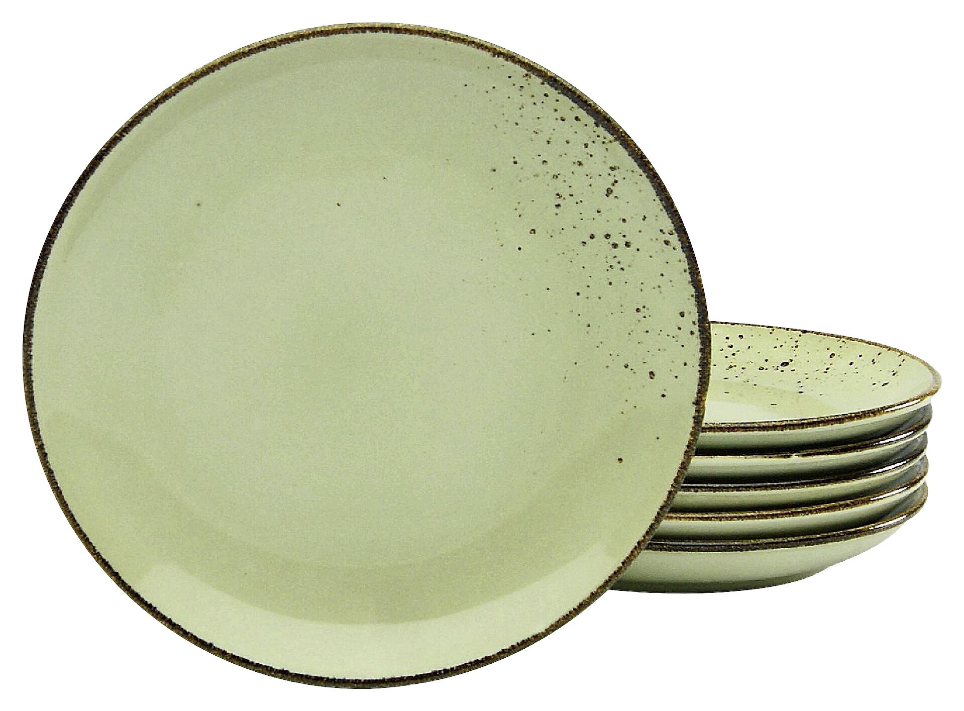 CreaTable Dessertteller NATURE COLLECTION grün Steinzeug D: ca. 21 cm