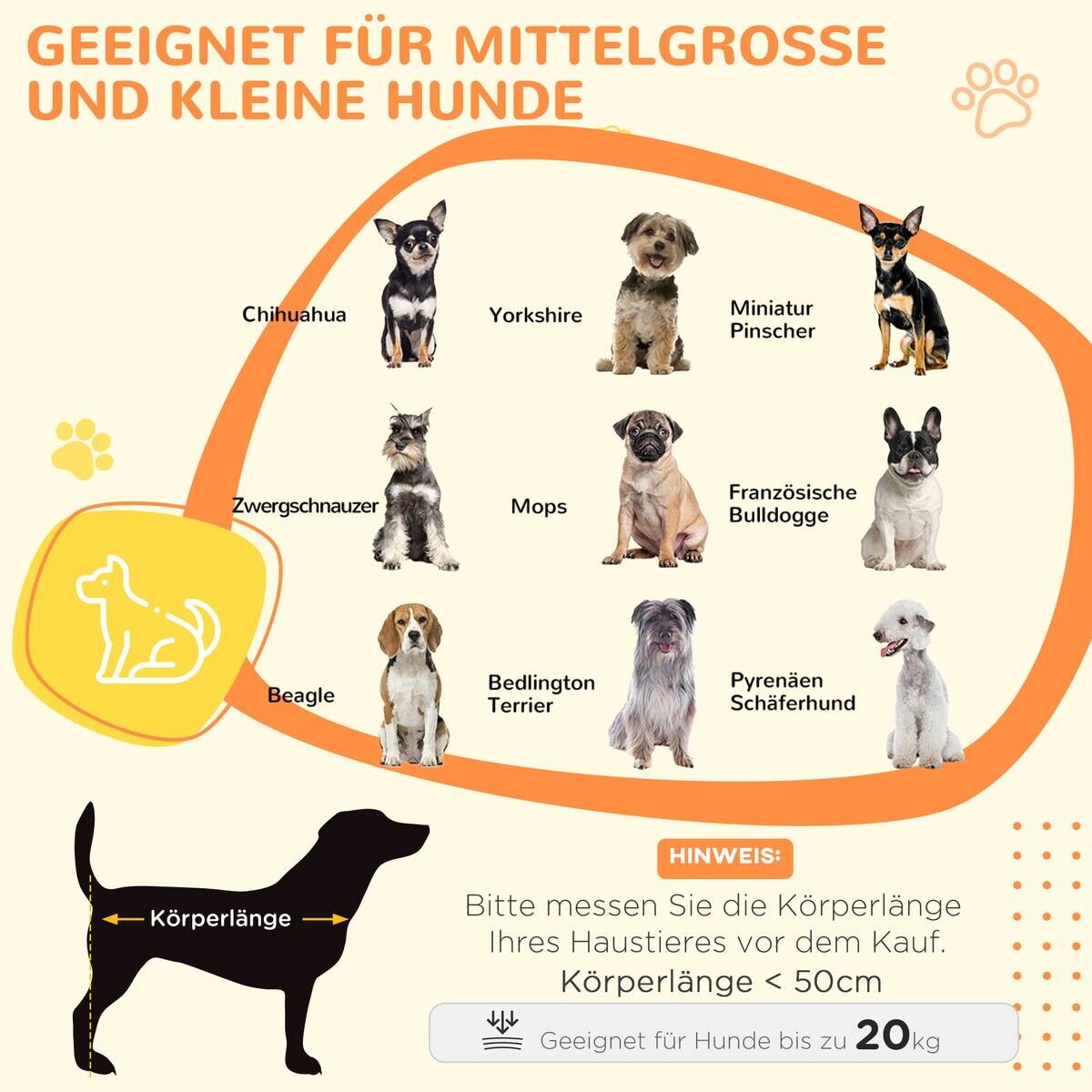 PawHut Hunde-Zubehör schwarz Polypropylen B/H/L: ca. 50x80x56,5 cm