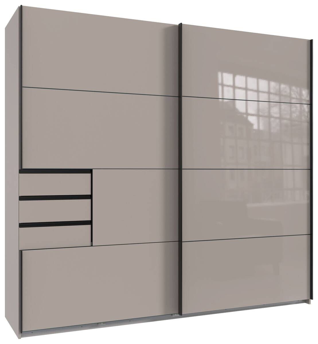 Schwebetürenschrank Saigon Sahara grau B/H/T: ca. 225x208x64 cm