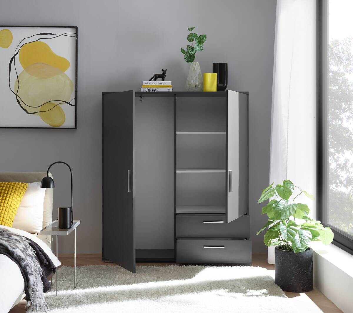 Kombikommode Adeline Graphit B/H/T: ca. 120x140x38 cm